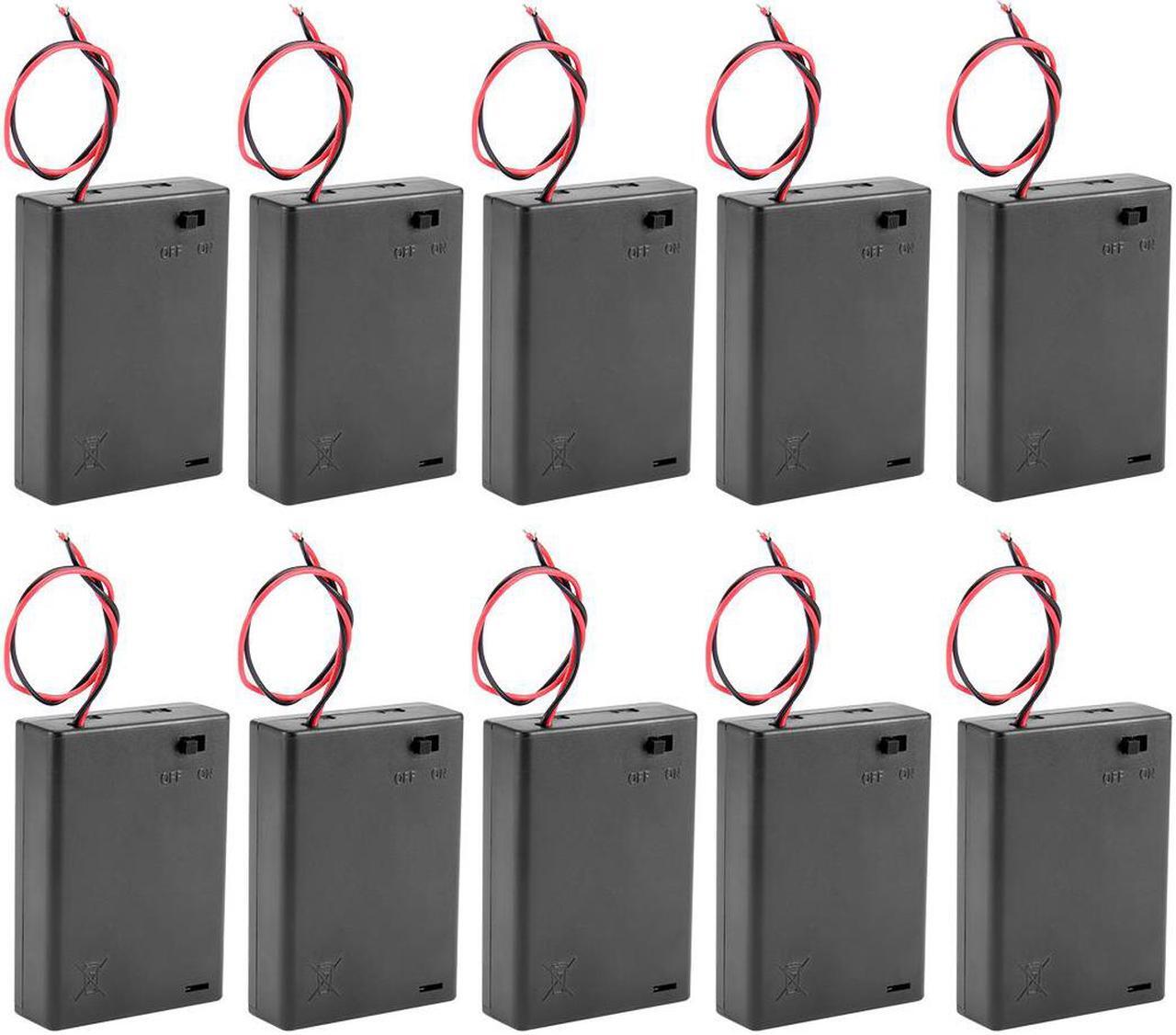 Main image of 2 x AAA Battery Holder Enclose Case Box Switch Wire Leads 3V Output Black