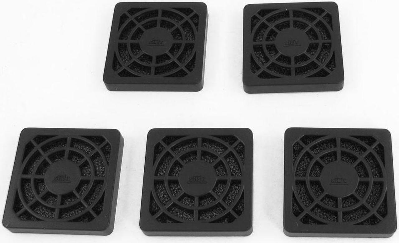 Black Plastic Dust Proof Square Filter Protector for 4cm Computer Case Fan 5pcs