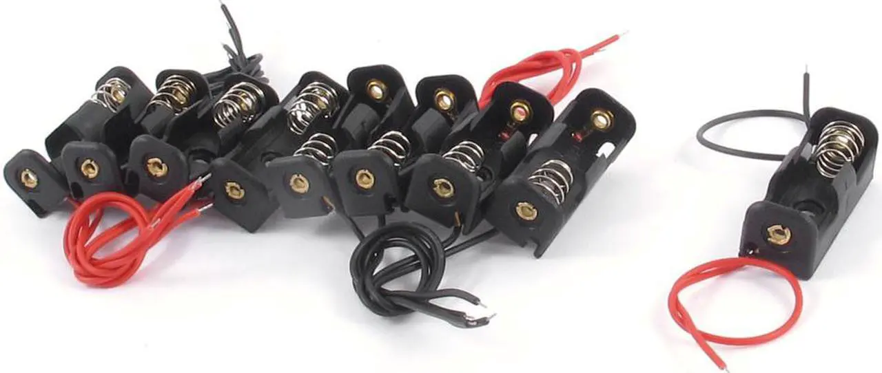 Main image of 9 Pcs Metal Spring Clip Shell 12V 23A Battery Holder Box Case Black