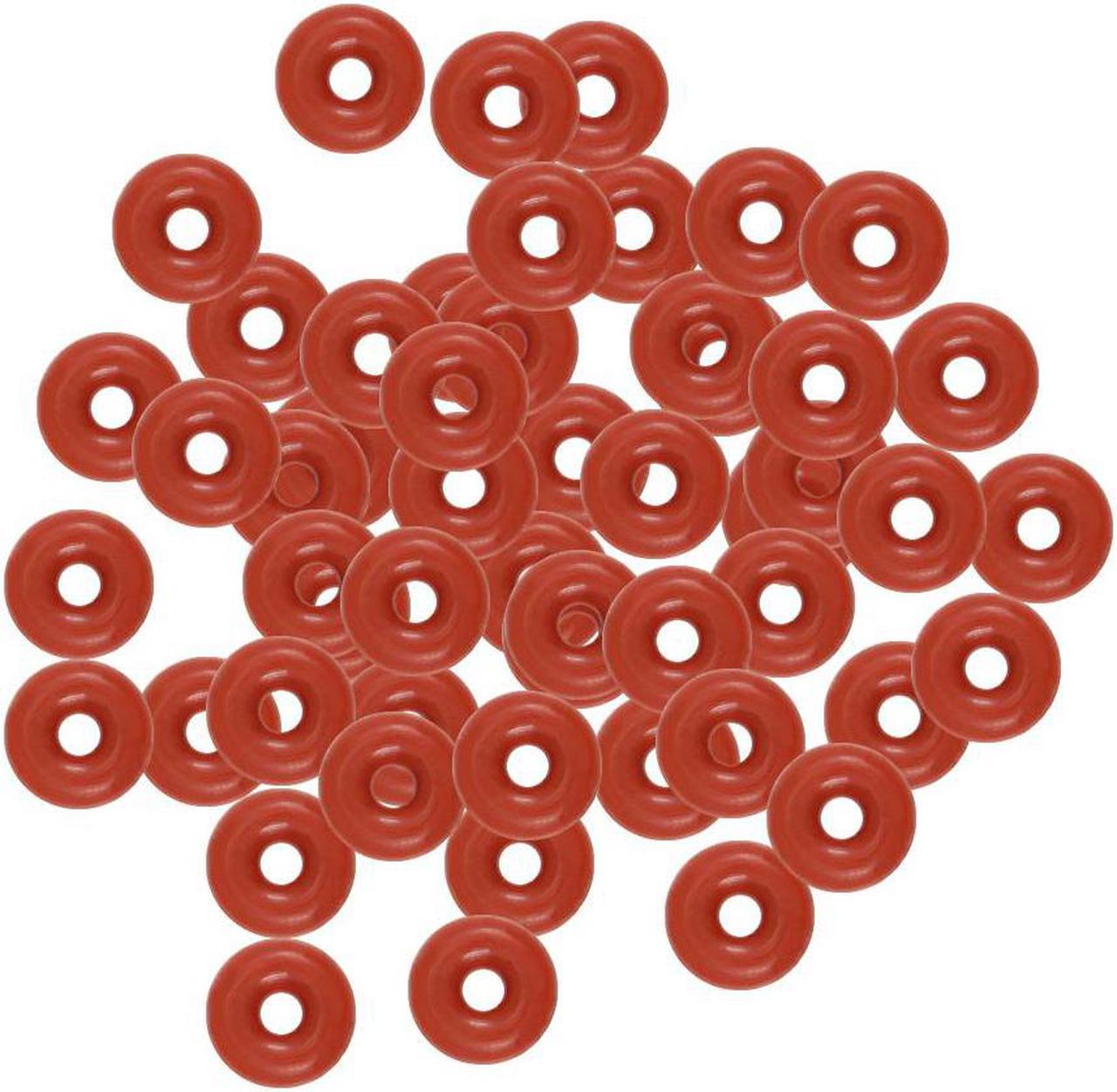 Silicone O-Ring, 4mm OD, 1mm ID, 1.5mm Width, VMQ Seal Rings Gasket, Red, Pack of 50