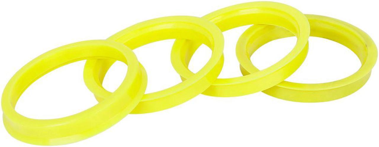 4pcs Plastic 66.6mm to 57.1mm Car Hub Centric Rings Wheel Bore Center Spacer Yellow