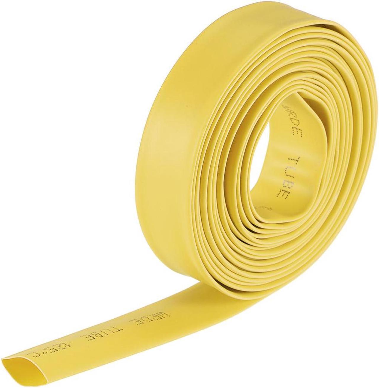 Heat Shink Tubing, 3/8"(10mm) Dia 17mm Flat Width 2:1 Ratio Shrinkable Tube Cable Sleeve 10ft - Yellow