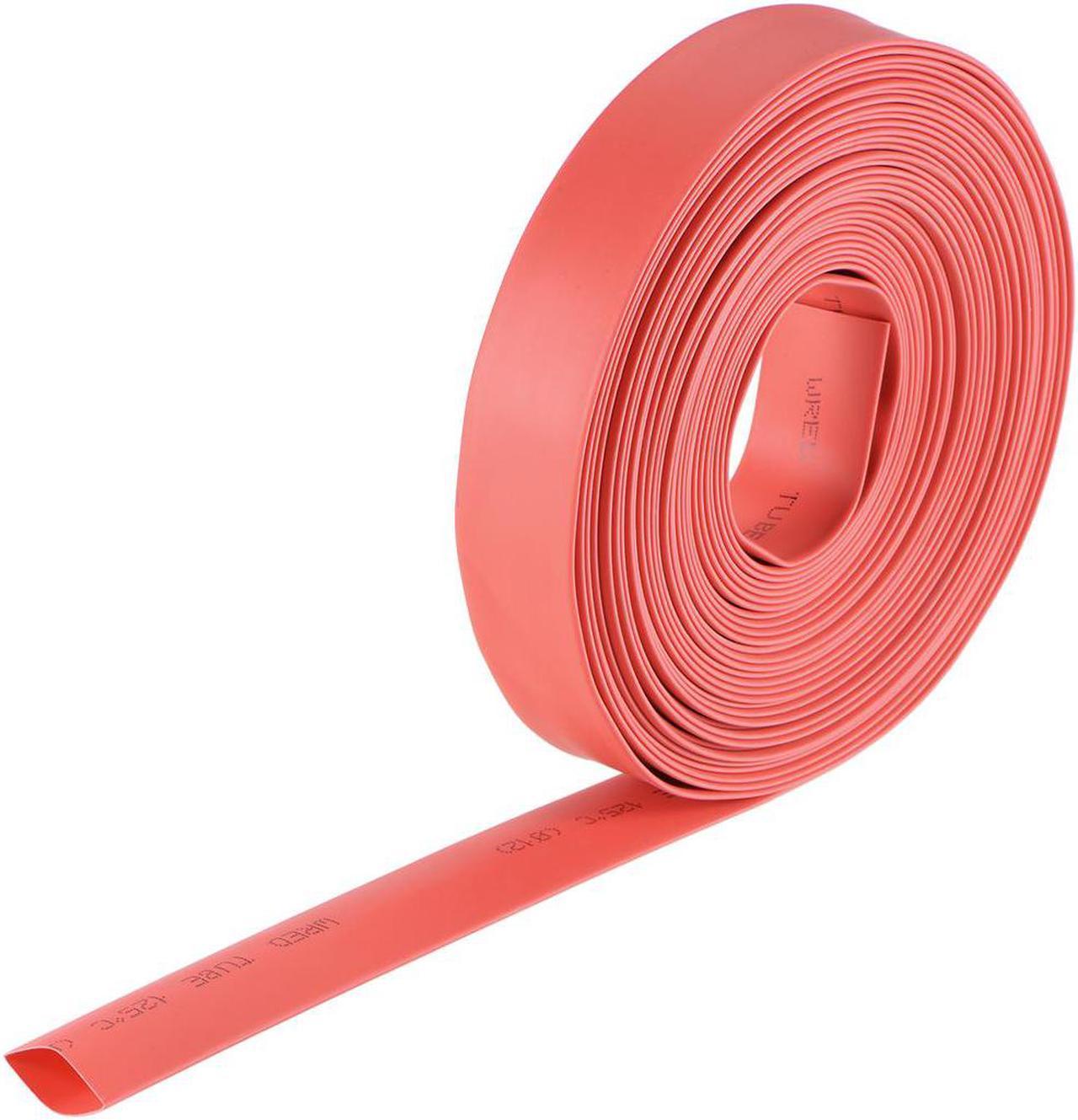 Heat Shink Tubing, 1/2"(12mm) Dia 20mm Flat Width 2:1 Ratio Shrinkable Tube Cable Sleeve 7m - Red