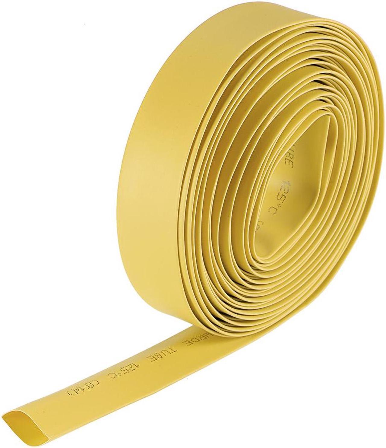 Heat Shink Tubing, 14mm Dia 23mm Flat Width 2:1 Ratio Shrinkable Tube Cable Sleeve 7m - Yellow