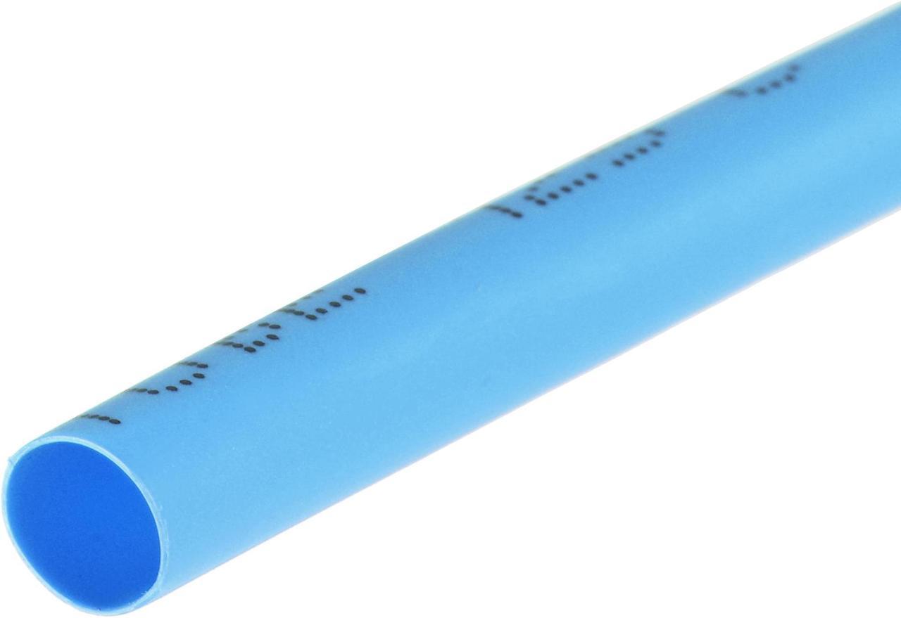 Heat Shink Tubing, 4mm Dia 7mm Flat Width 2:1 Ratio Shrinkable Tube Cable Sleeve 10ft - Blue