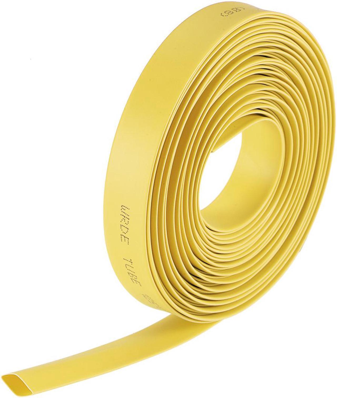 Heat Shink Tubing, 5/16"(8mm) Dia 13.7mm Flat Width 2:1 Ratio Shrinkable Tube Cable Sleeve 7m - Yellow