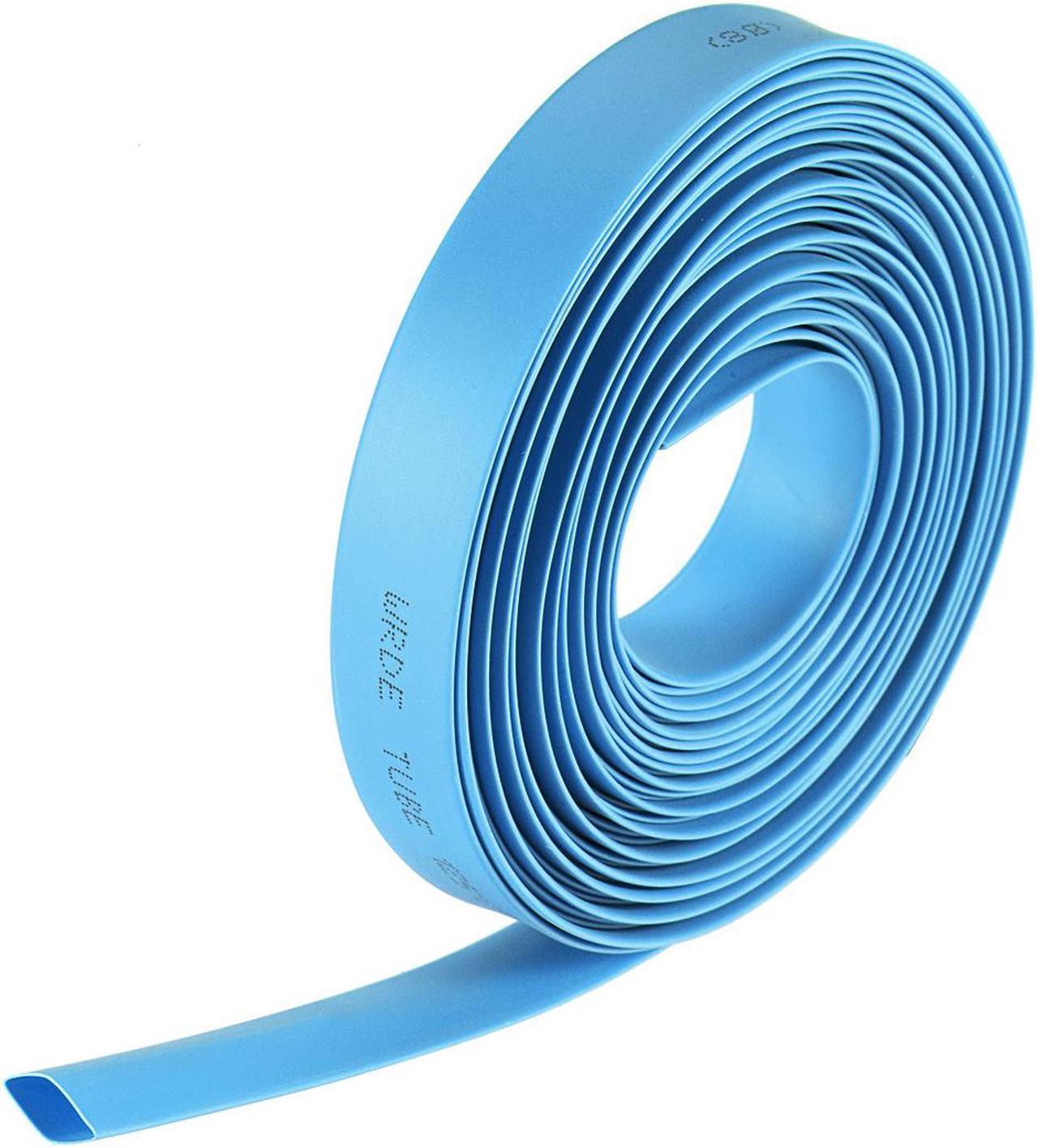 Heat Shink Tubing, 5/16"(8mm) Dia 13.7mm Flat Width 2:1 Ratio Shrinkable Tube Cable Sleeve 7m - Blue