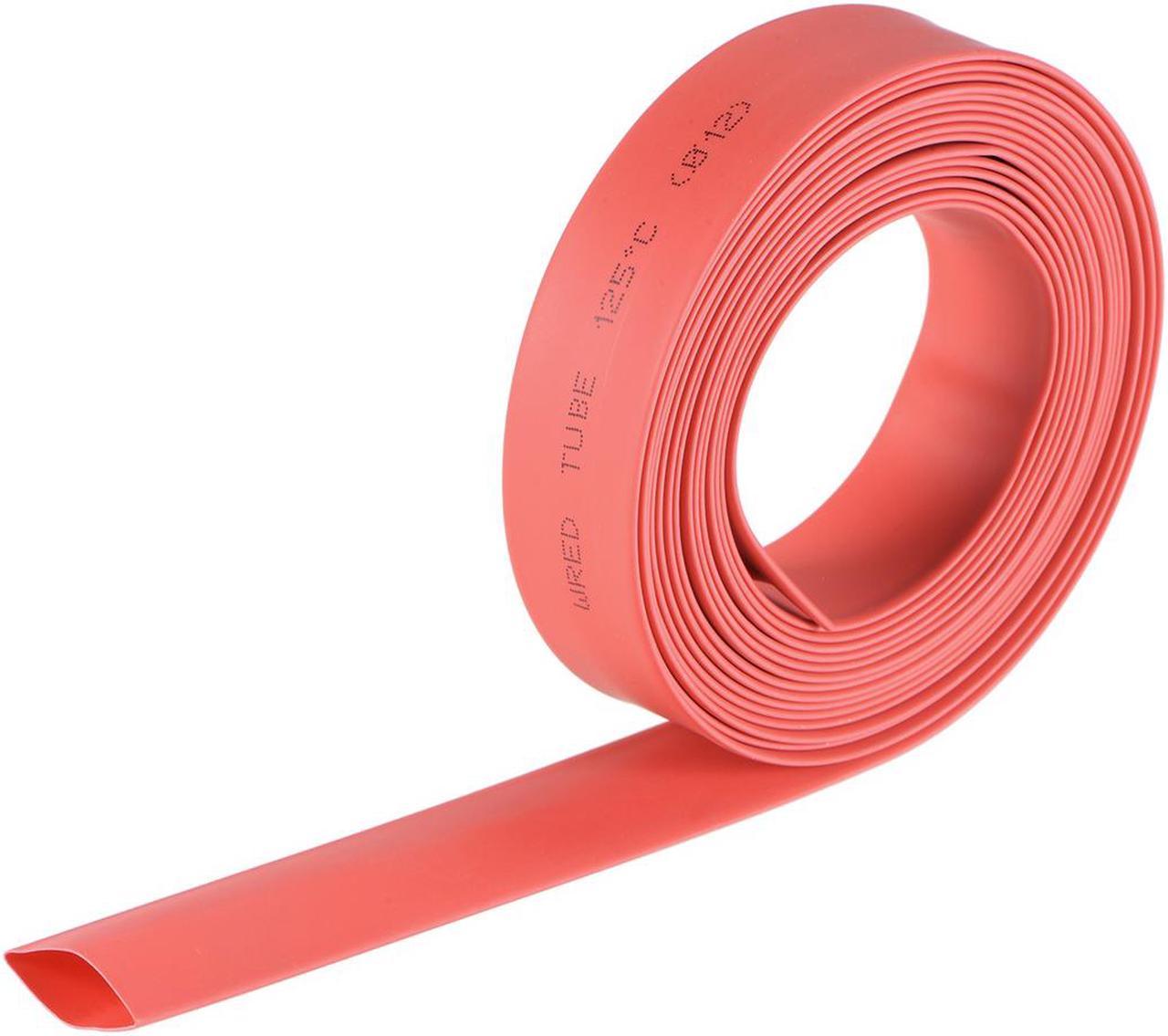 Heat Shink Tubing, 1/2"(12mm) Dia 20mm Flat Width 2:1 Ratio Shrinkable Tube Cable Sleeve 10ft - Red