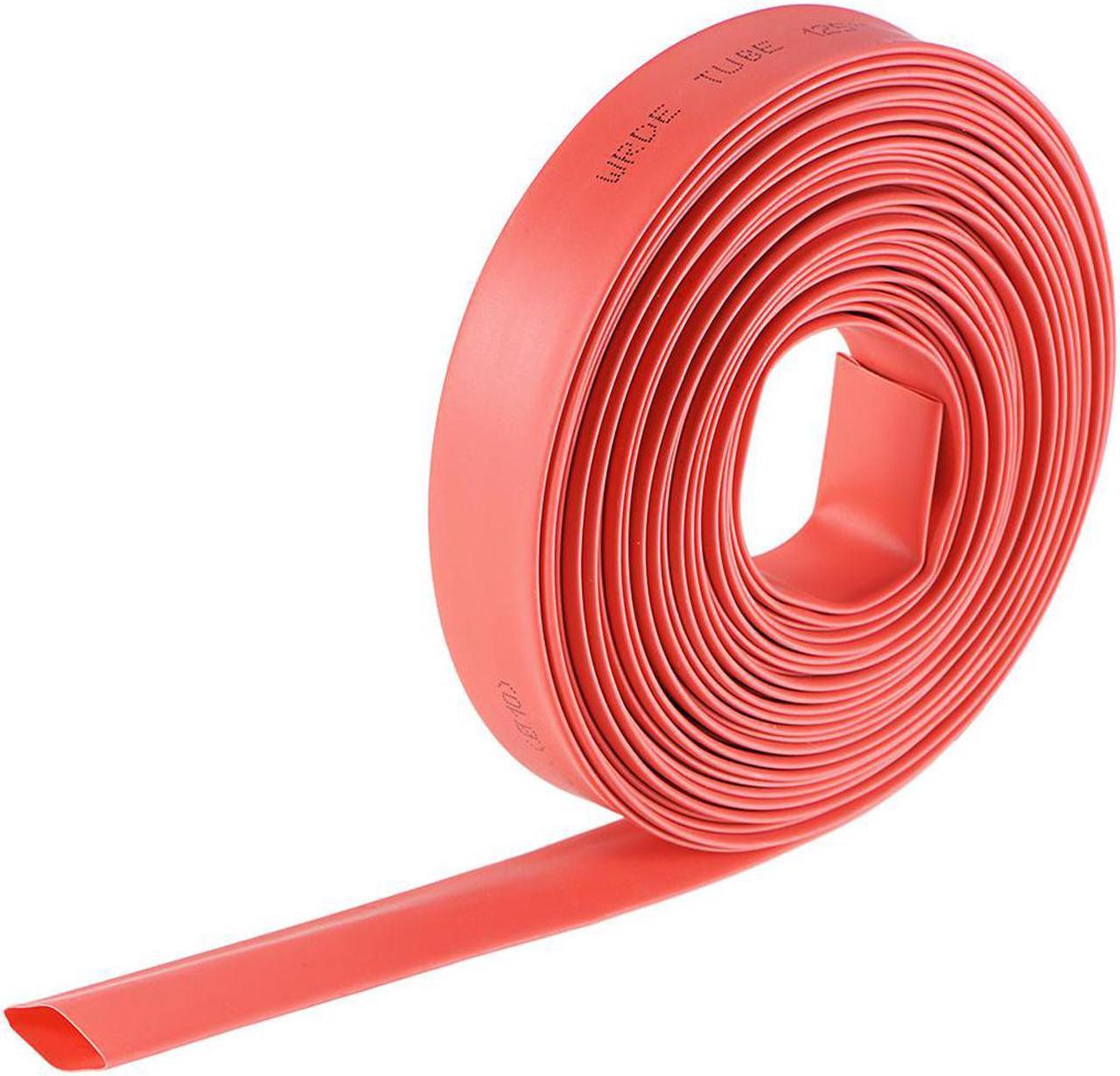 Heat Shink Tubing, 3/8"(10mm) Dia 17mm Flat Width 2:1 Ratio Shrinkable Tube Cable Sleeve 7m - Red