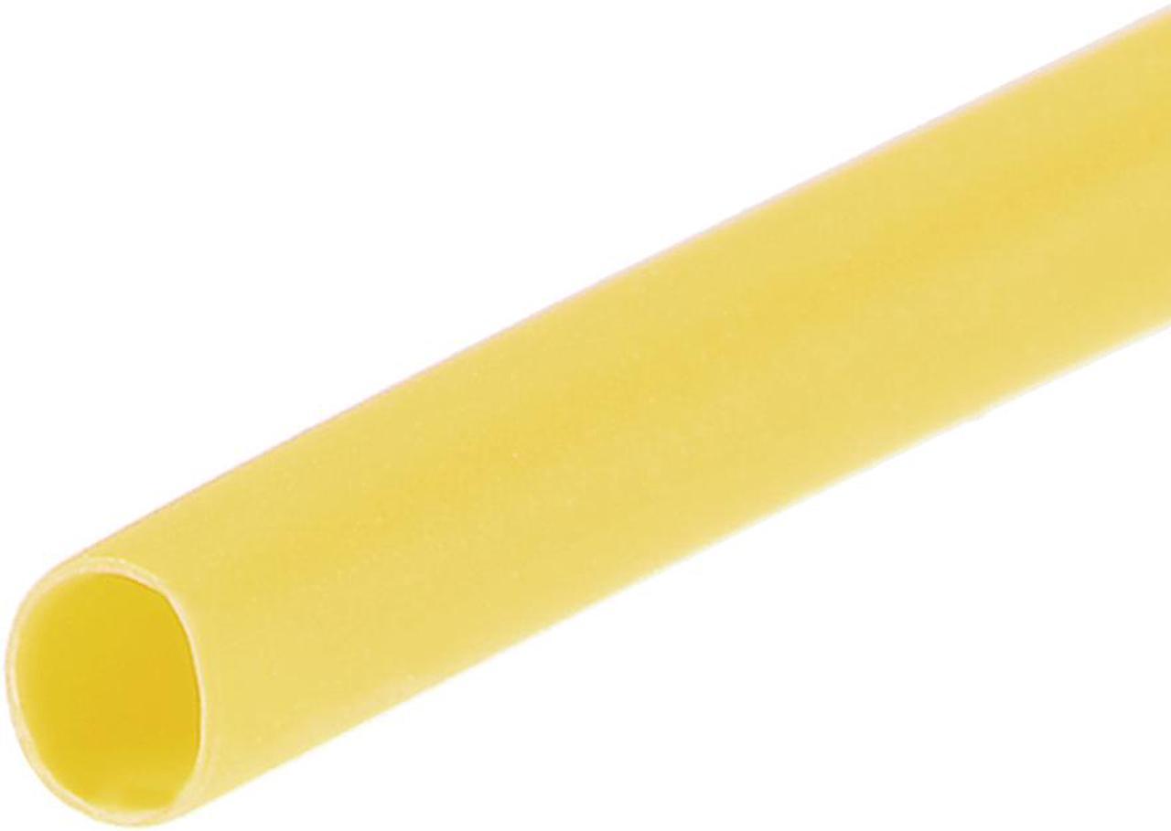 Heat Shink Tubing, 1mm Dia 2.7mm Flat Width 2:1 Ratio Shrinkable Tube Cable Sleeve 7m - Yellow