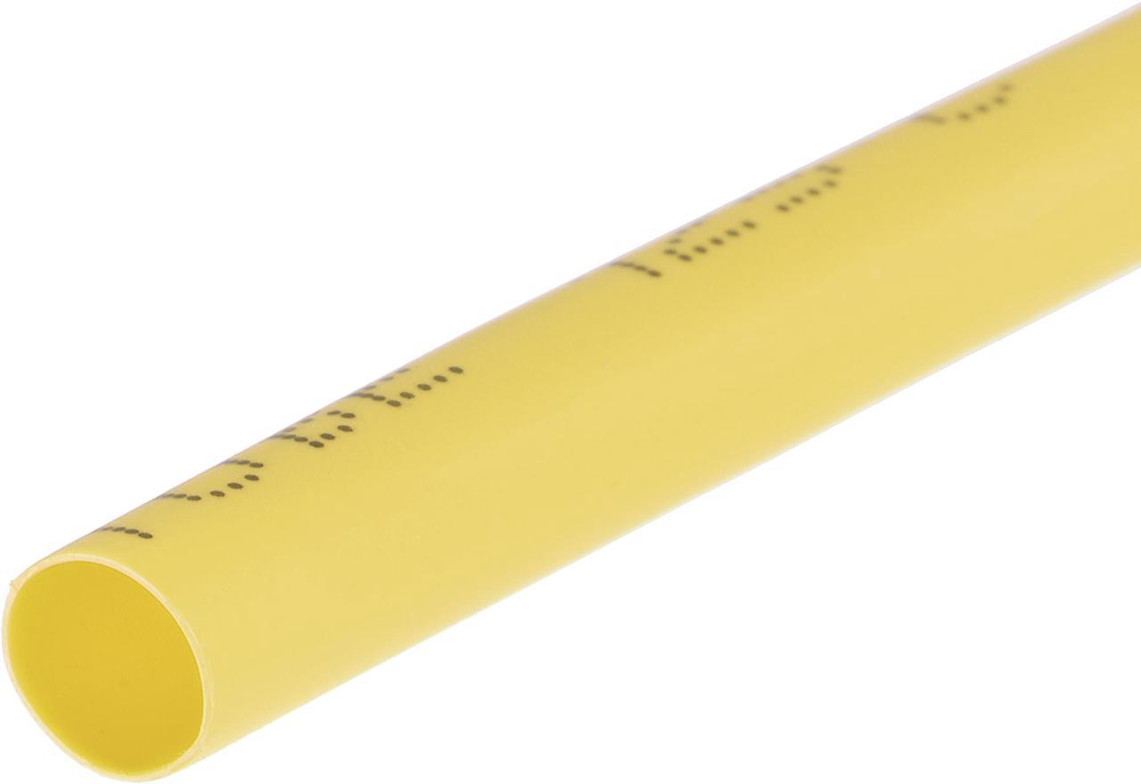 Heat Shink Tubing, 4mm Dia 7mm Flat Width 2:1 Ratio Shrinkable Tube Cable Sleeve 10ft - Yellow