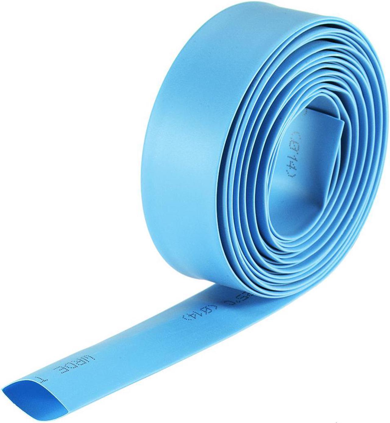 Heat Shink Tubing, 14mm Dia 23mm Flat Width 2:1 Ratio Shrinkable Tube Cable Sleeve 10ft - Blue