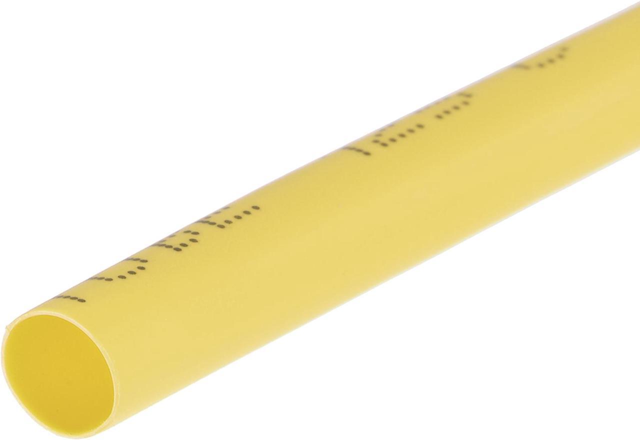 Heat Shink Tubing, 4mm Dia 7mm Flat Width 2:1 Ratio Shrinkable Tube Cable Sleeve 7m - Yellow