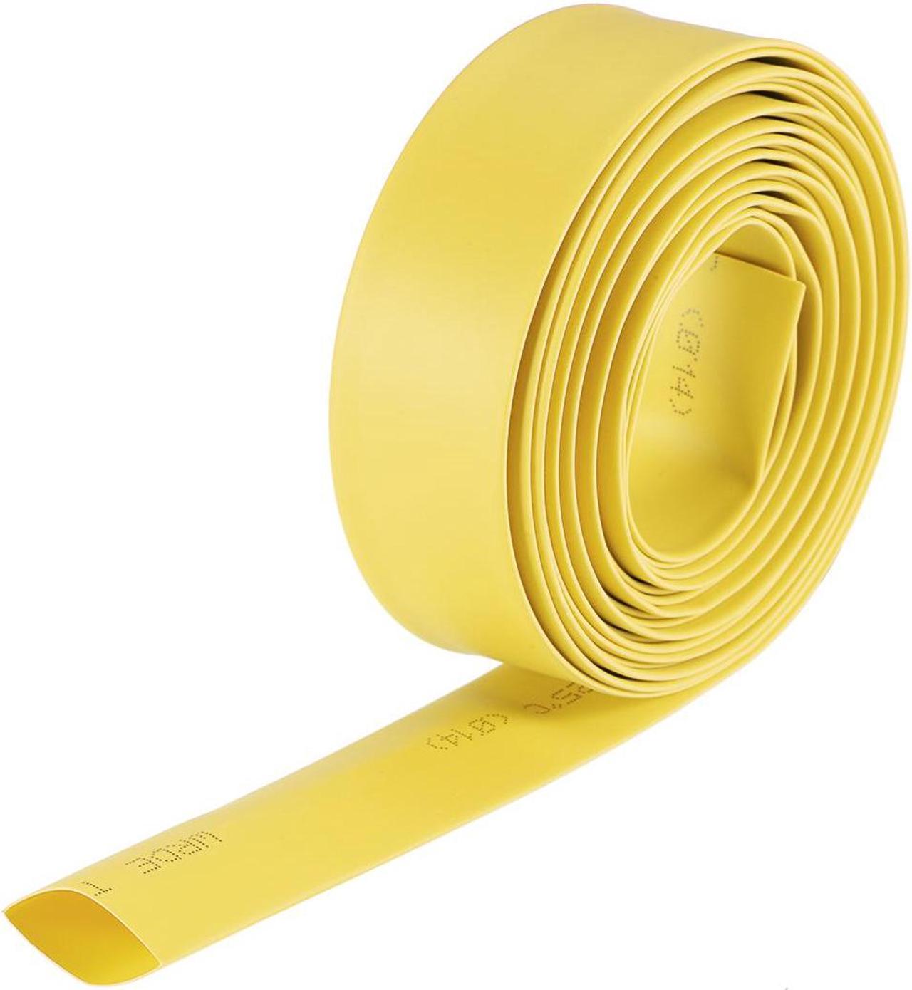 Heat Shink Tubing, 14mm Dia 23mm Flat Width 2:1 Ratio Shrinkable Tube Cable Sleeve 10ft - Yellow