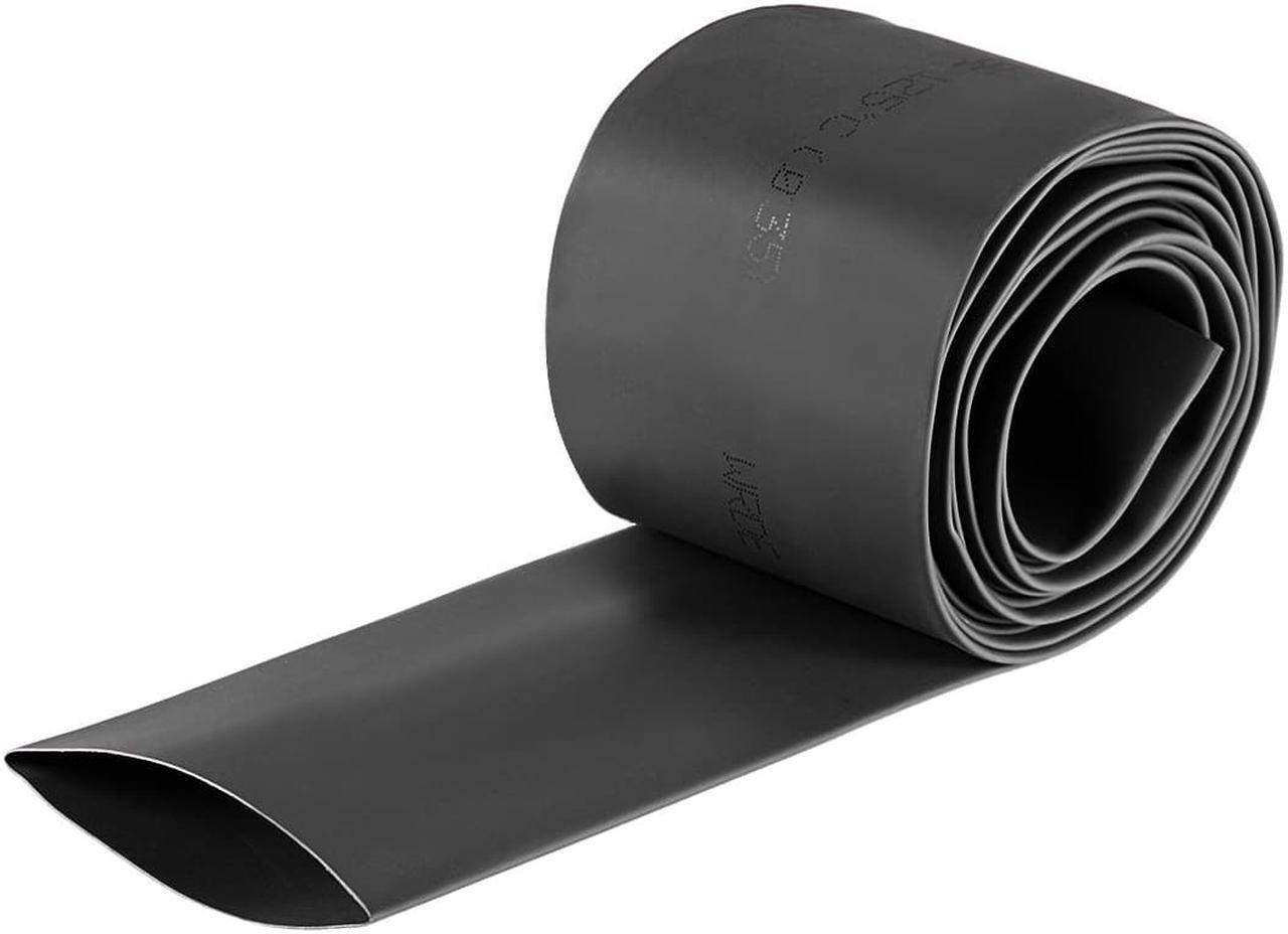 Heat Shink Tubing, 1-3/8"(35mm) Dia 57mm Flat Width 2:1 Ratio Shrinkable Tube Cable Sleeve 2m - Black