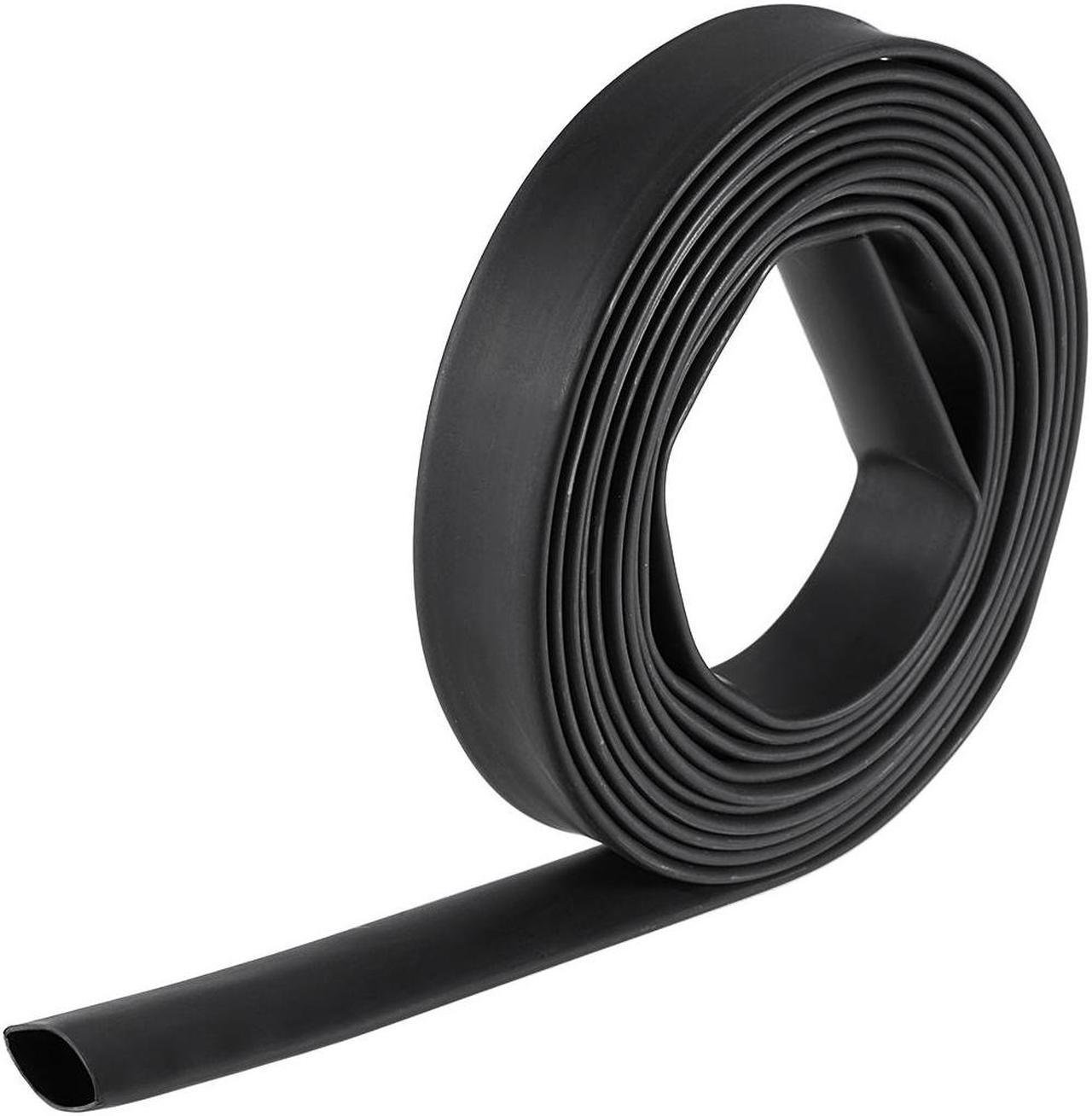 Heat Shink Tubing, 1/2"(12.7mm) Dia 22mm Flat Width 3:1 Ratio Shrinkable Tube Cable Sleeve 10ft - Black