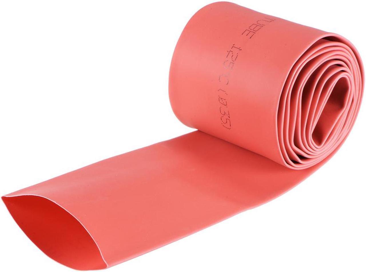 Heat Shink Tubing, 1-3/8"(35mm) Dia 57mm Flat Width 2:1 Ratio Shrinkable Tube Cable Sleeve 1m - Red