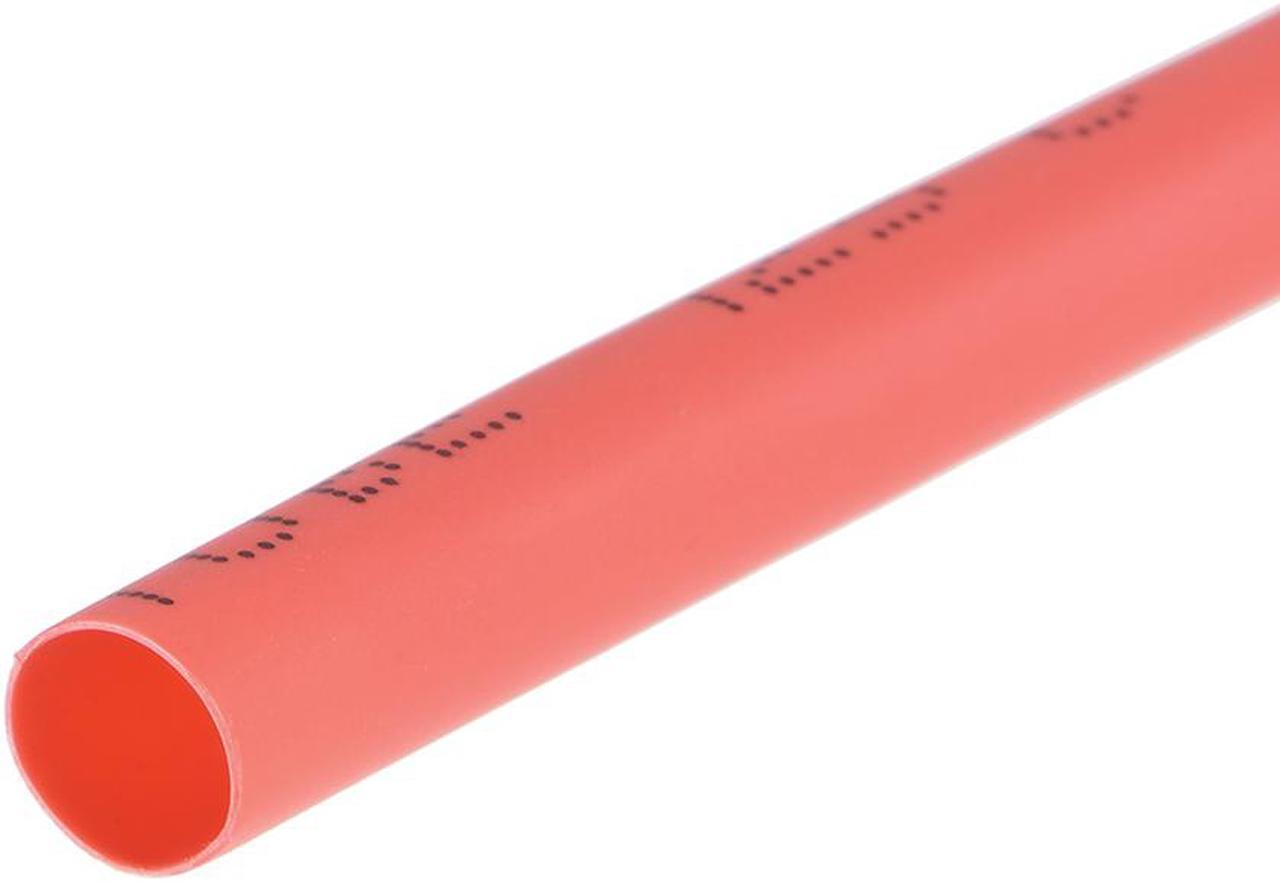 Heat Shink Tubing, 4mm Dia 7mm Flat Width 2:1 Ratio Shrinkable Tube Cable Sleeve 10ft - Red