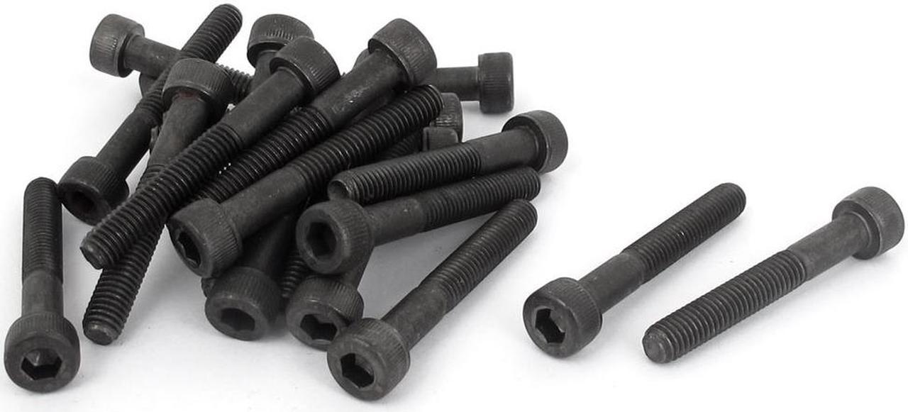 M5 x 35mm 12.9 Alloy Steel Hex Socket Head Cap Screws Bolts Black 20pcs