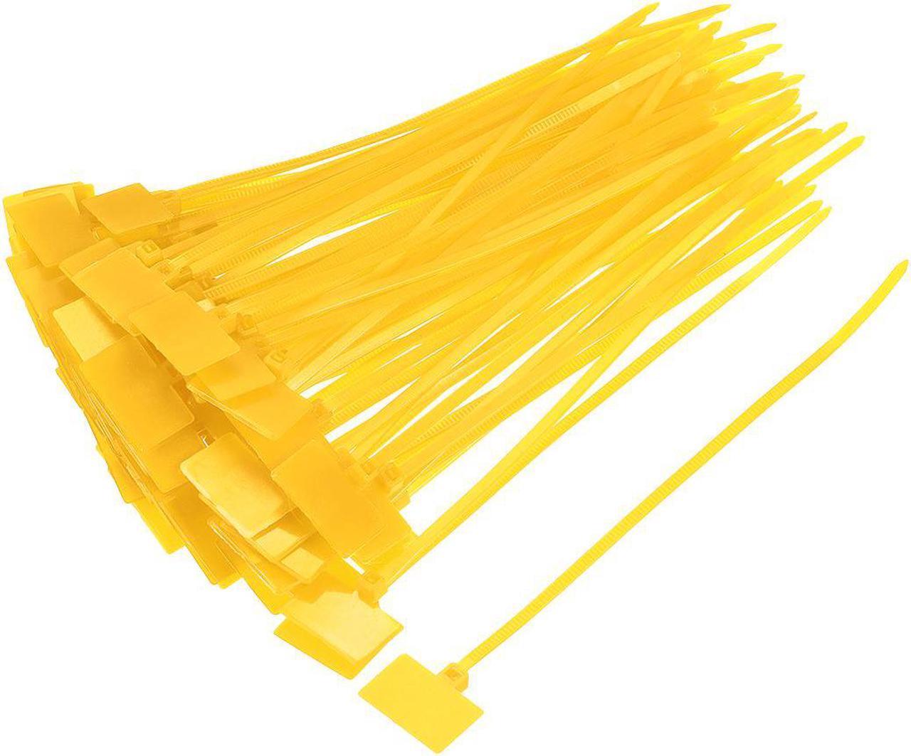 Cable Zip Ties 6 Inch Label Tag Mark Self-Locking Nylon Wire Strap Yellow 120pcs