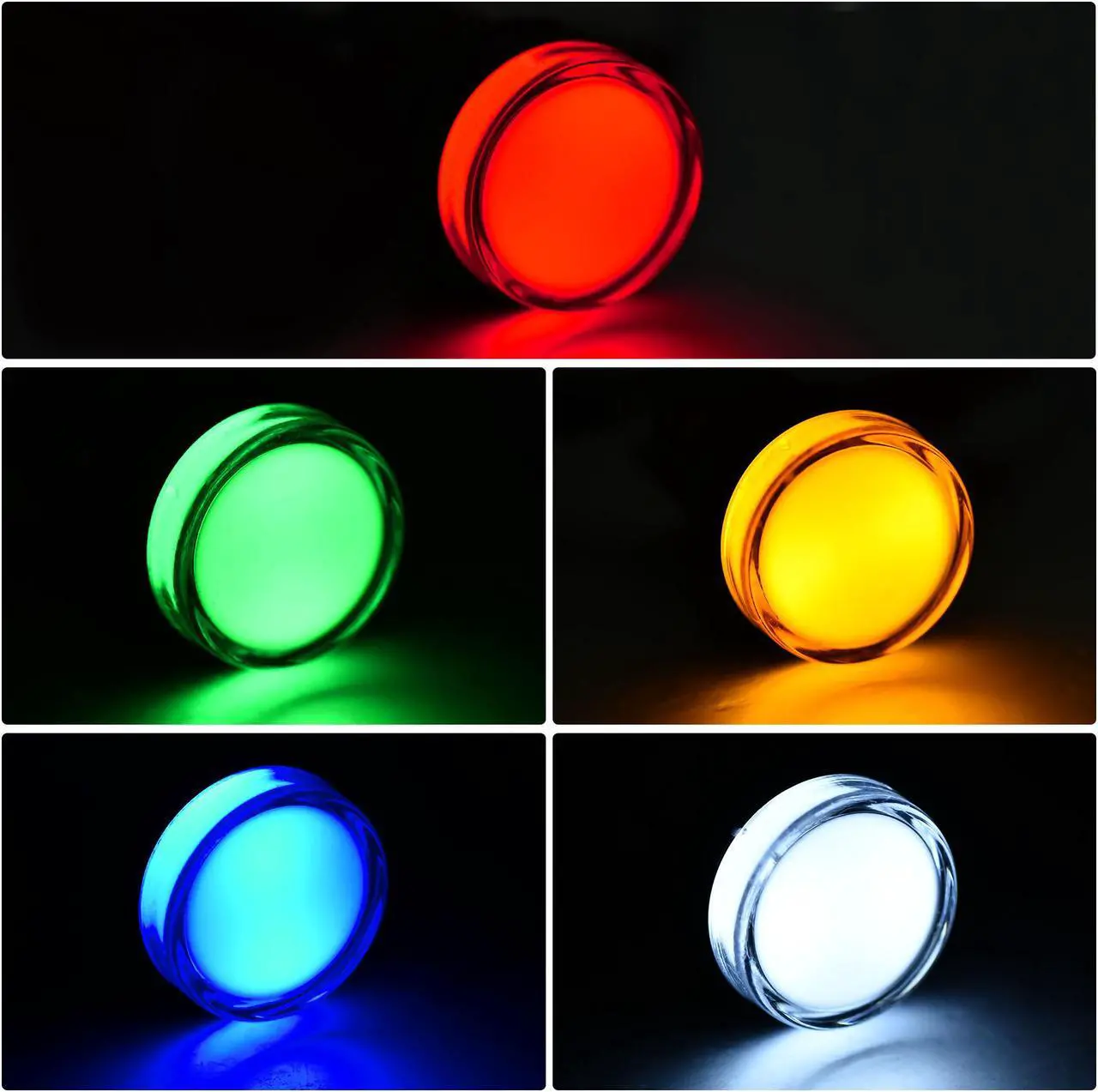 Alt view image 7 of 7 - AC/DC 110V Indicator Lights, 22mm Mounting Hole, LED Dust Cover IP54, for Electrical HVAC Control Panel Switch Cabinet, Red Green Yellow Blue White - 5 Colors, Pack of 5