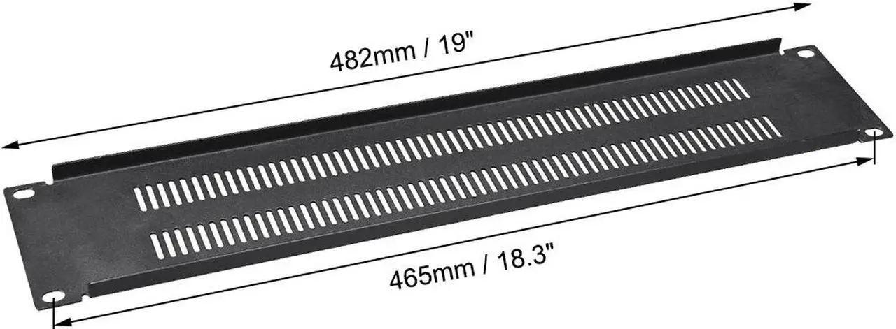 Alt view image 2 of 4 - 2U Blank Rack Mount Panel Spacer with Venting for 19-Inch Server Network Rack Enclosure or Cabinet