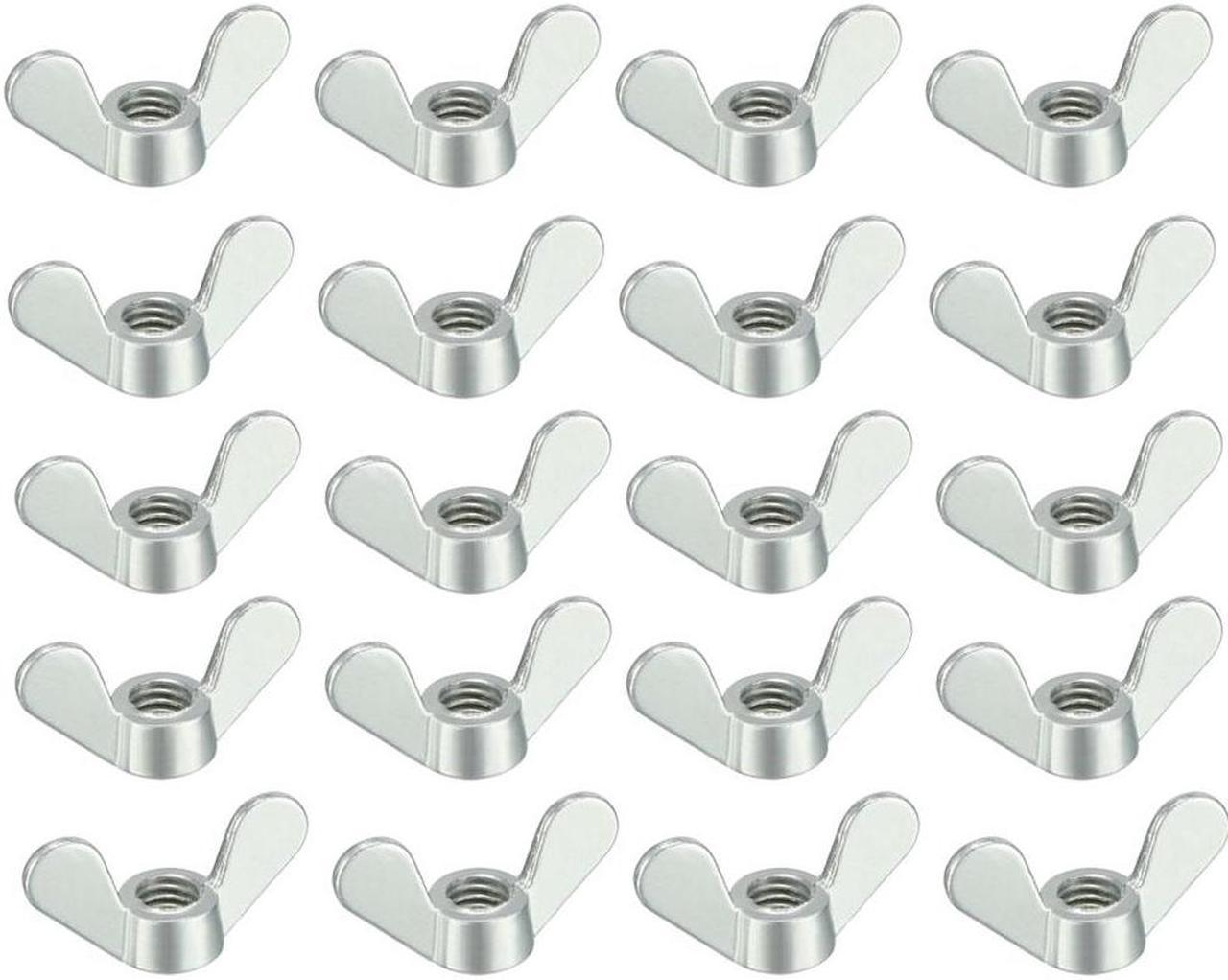 M6 Wing Nuts Zinc Plated Fasteners Parts Butterfly Nut Silver Tone 20pcs