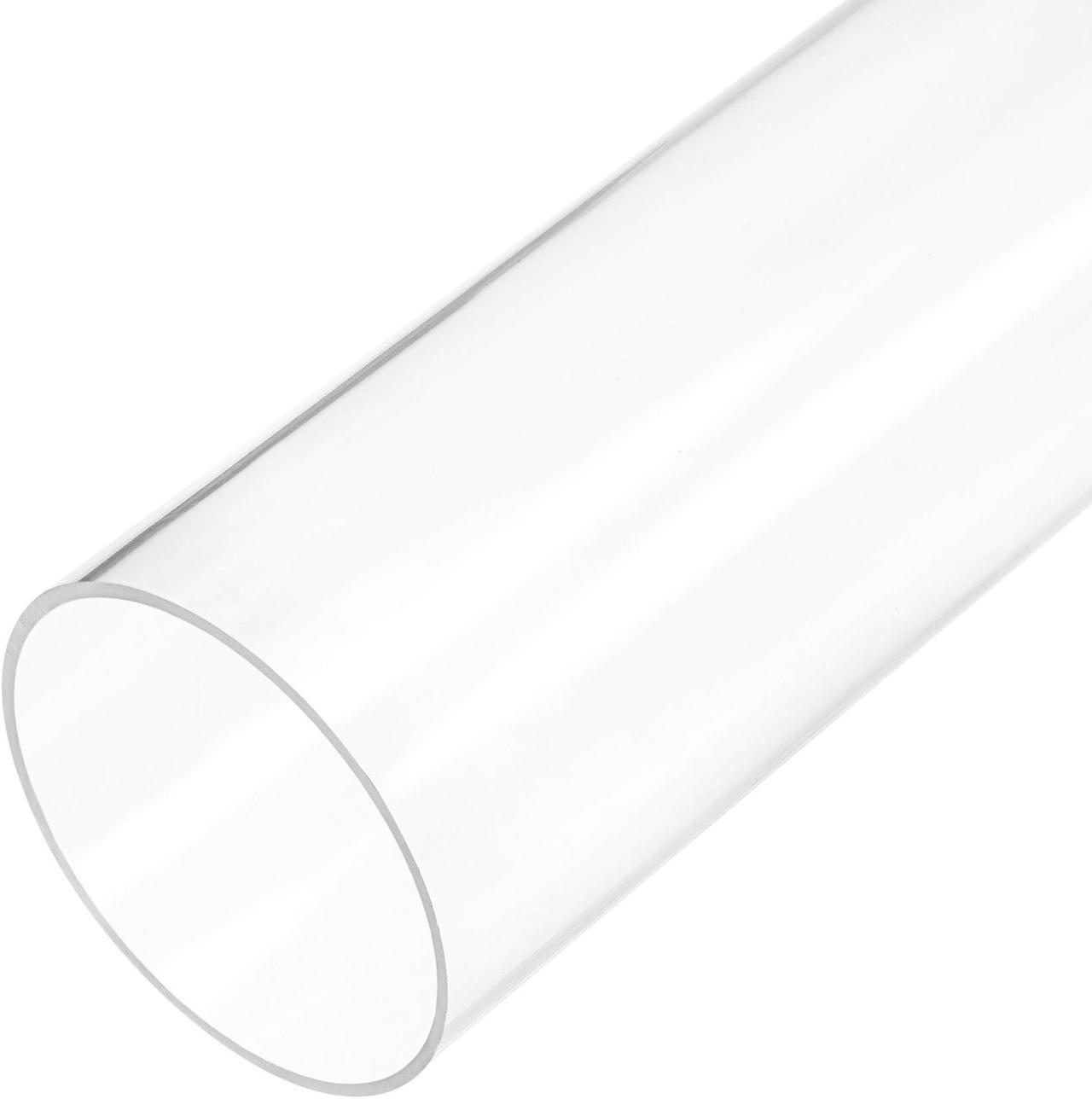 Clear Rigid Acrylic Pipe 31mm ID x 35mm OD x 0.5m, 2mm Wall Round Tube