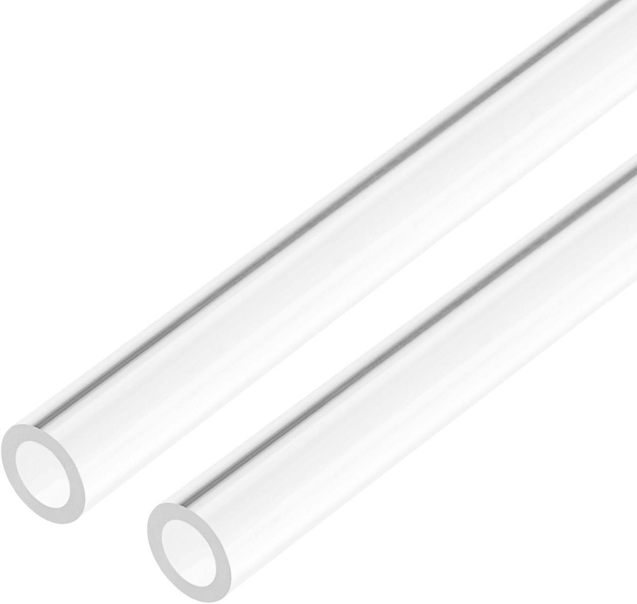 2pcs Clear Rigid Acrylic Pipe 6.4mm ID x 10.2mm OD x 0.5m, 1.9mm Wall Round Tube