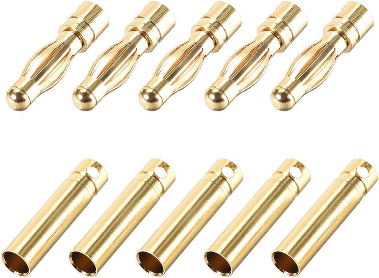 4mm Male and Female Banana Speaker Plug Cable Connectors Gold Tone Jack Connector 5 Pairs