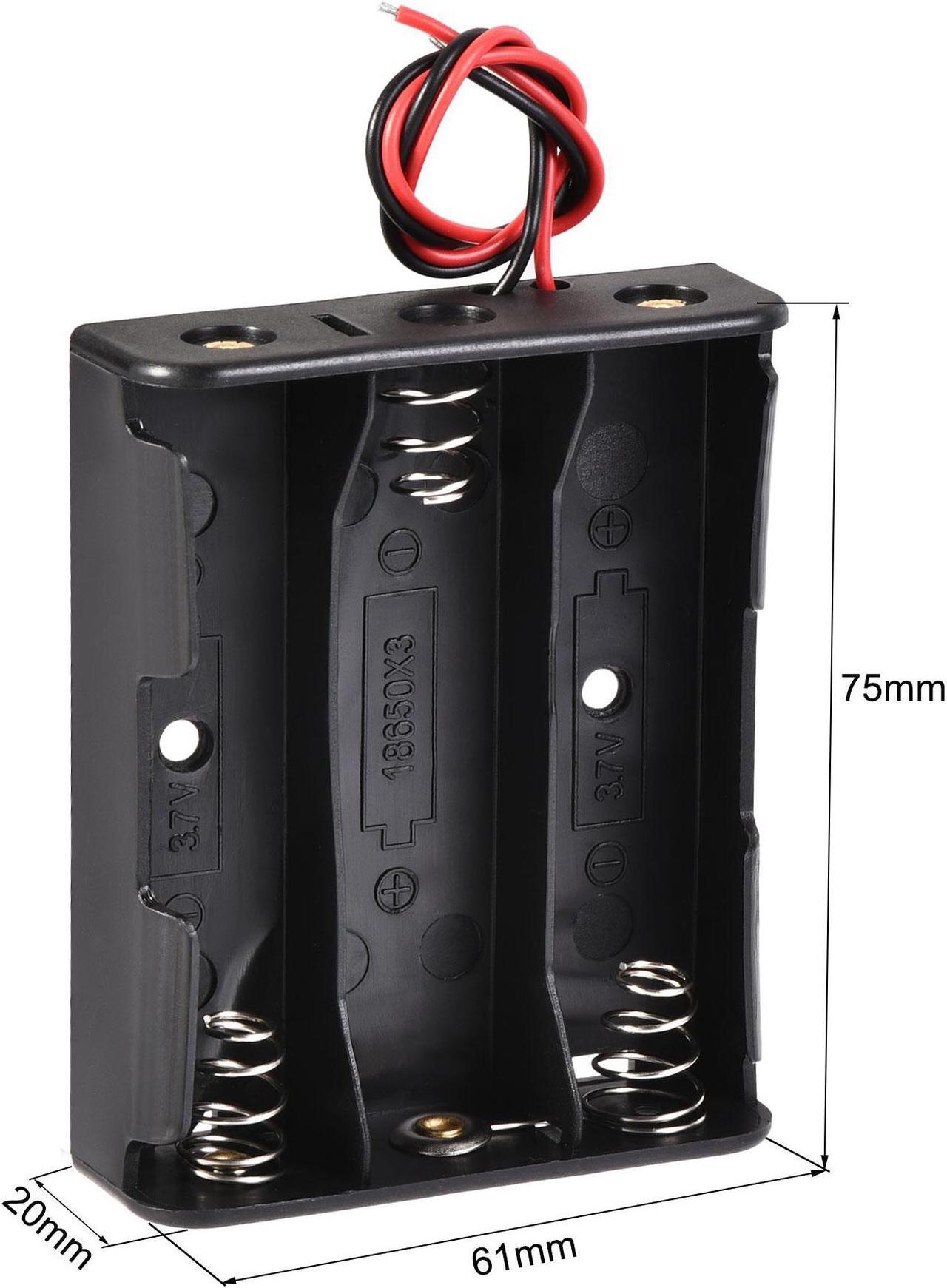 Alt view image 2 of 6 - Battery Case Storage Box 3 Slots x 3.7V 2-Wire Lead for 3 x 18650 Battery 6 Pcs