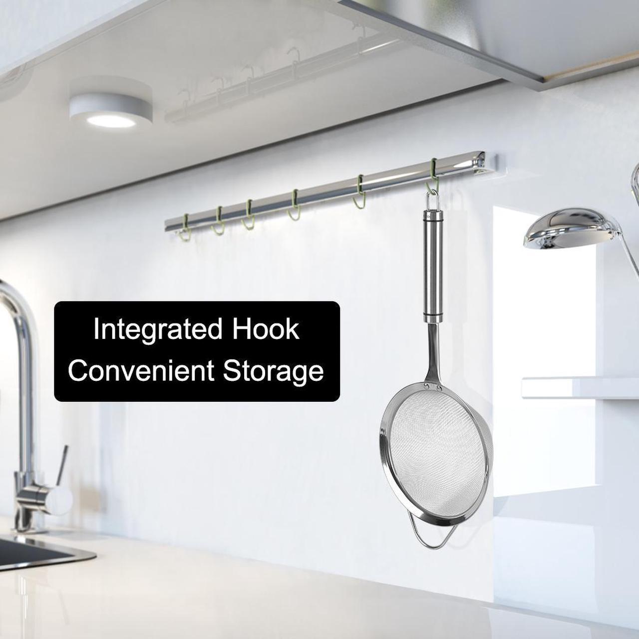 Alt view image 6 of 7 - Stainless Steel Fine Mesh Strainer Colander Flour Sifters with Handle 4"
