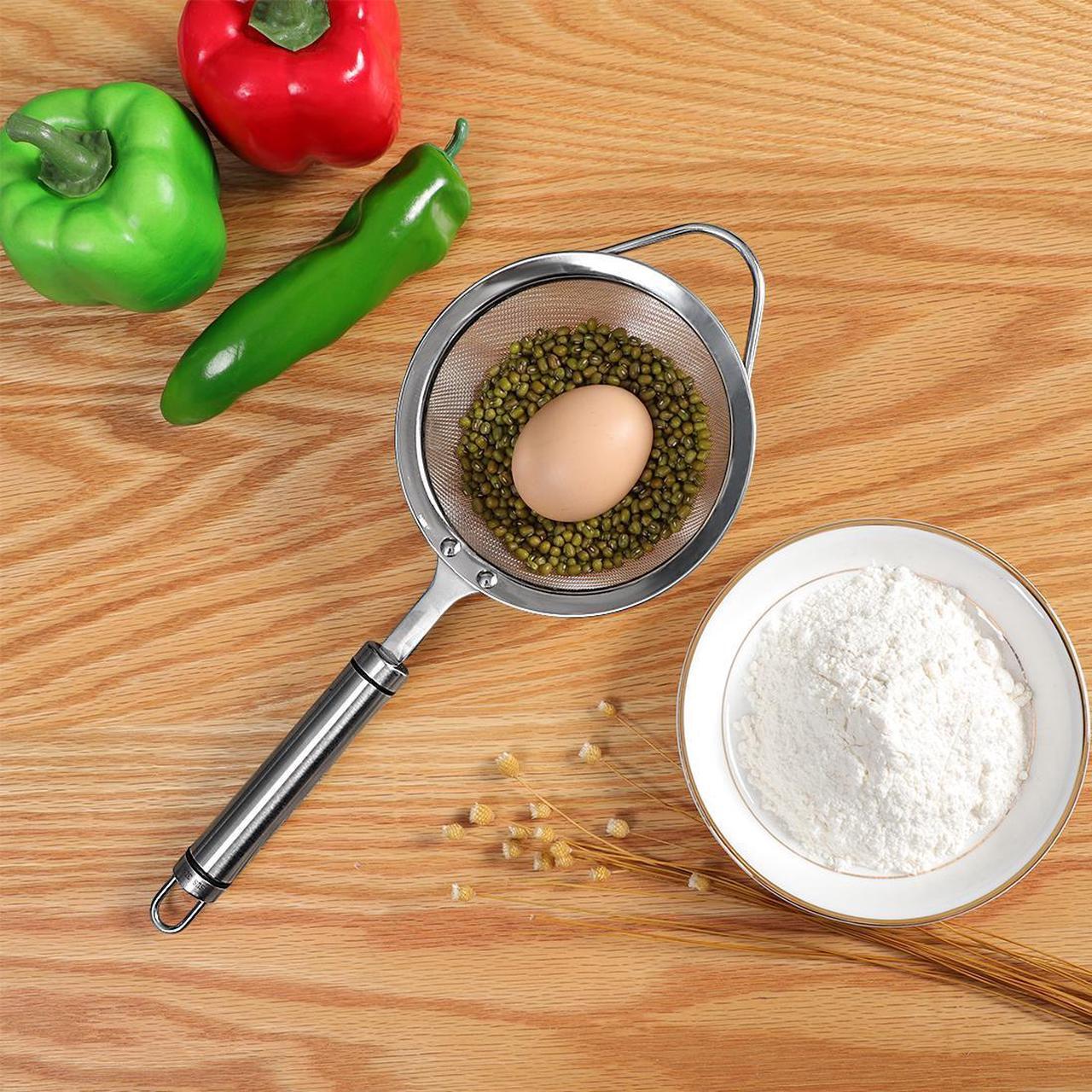 Alt view image 4 of 7 - Stainless Steel Fine Mesh Strainer Colander Flour Sifters with Handle 4"
