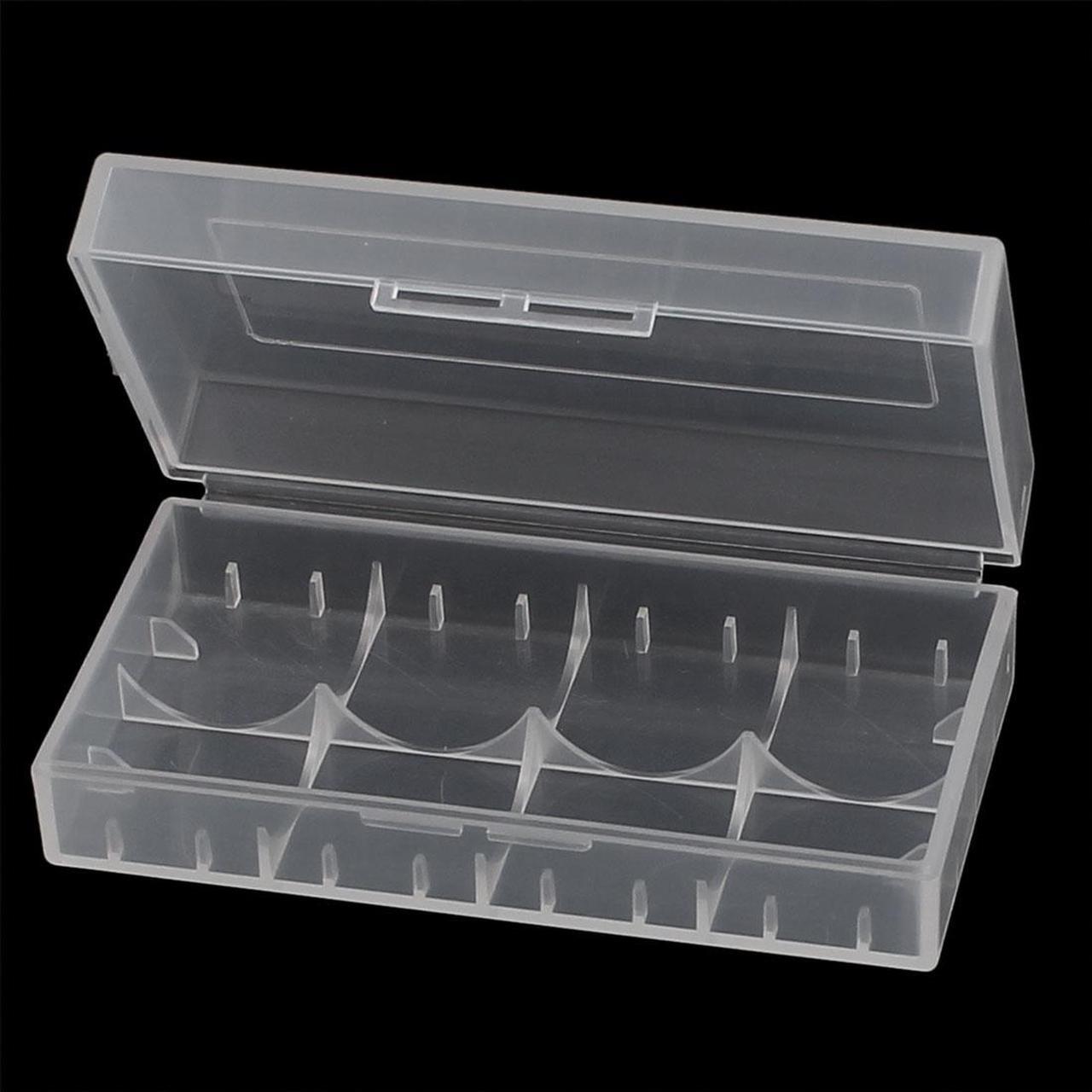 Alt view image 2 of 2 - 2pcs Clear Plastic Rectangle Storage Box Container Holder for 2 x 18650 Battery