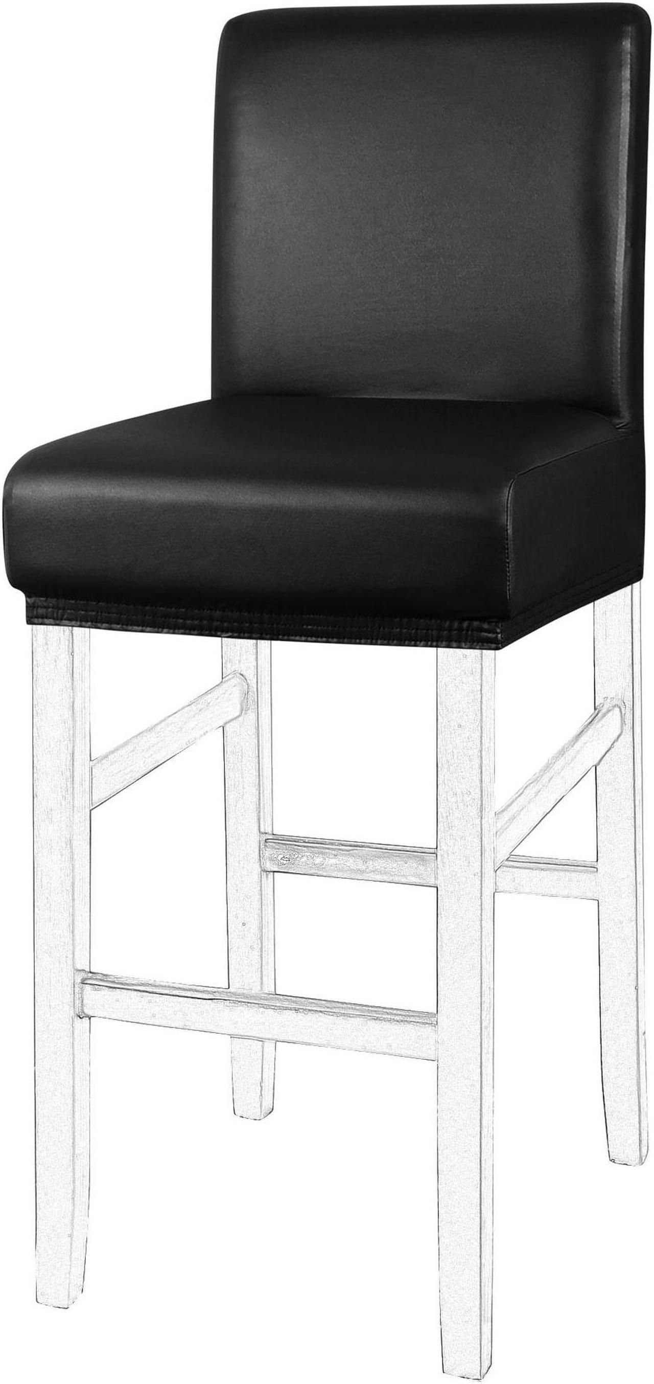 Main image of Waterproof Bar Stool Cover, Pub Counter Chairs Stretch Covers Faux Leather Oilproof Protectors with Elastic Band for Hotel Cafe Banquet Short Back Stool Black 1Pcs