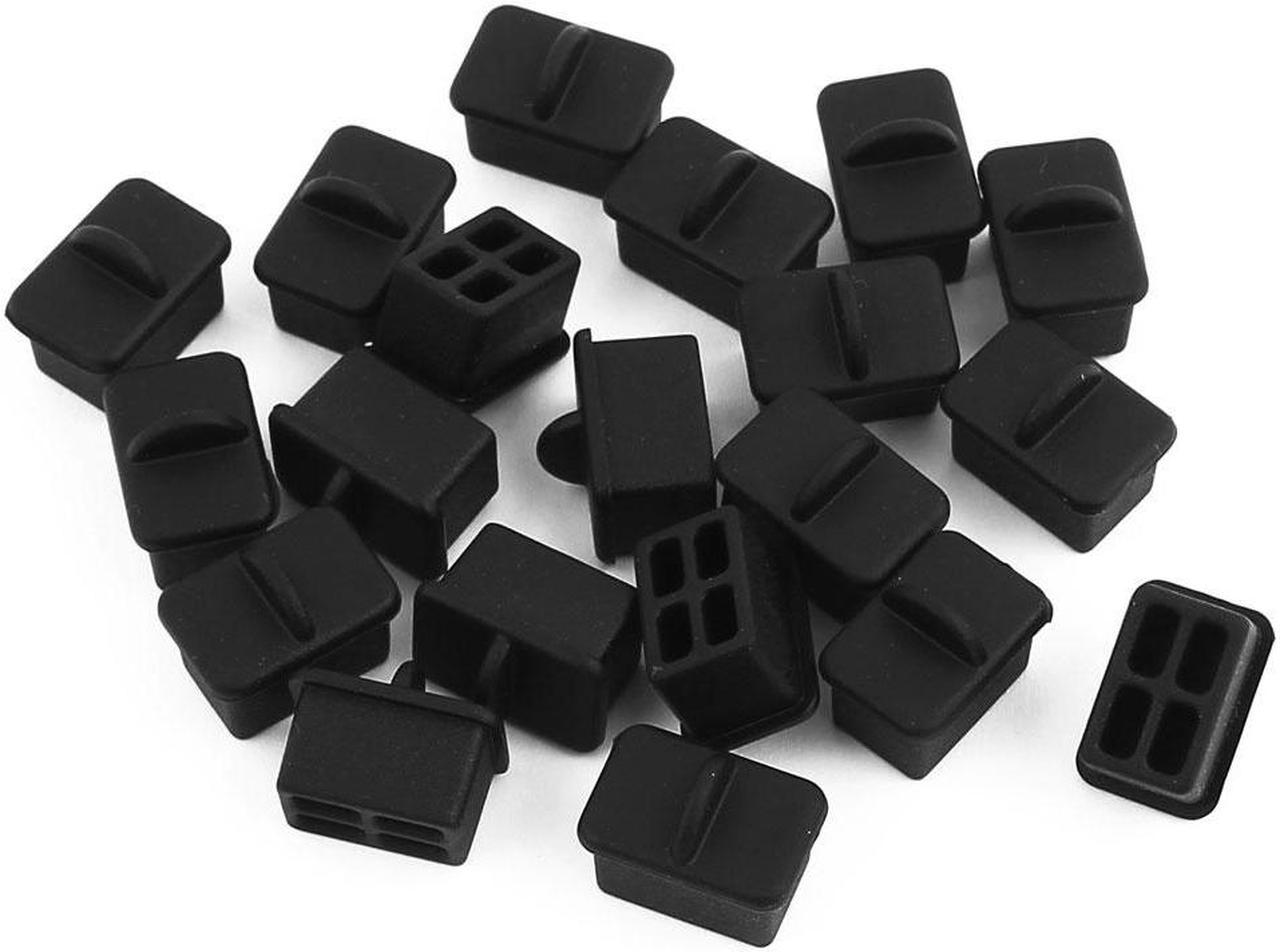 20Pcs SFP-A Black Silicone Anti-dust Stopper/Plug for Protect Data Port