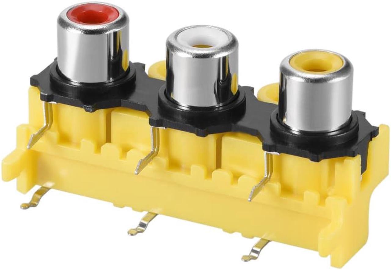 Alt view image 3 of 4 - PCB Panel Mount Triple RCA Socket Female Jack Audio Video AV Connector Red White Yellow 8Pcs