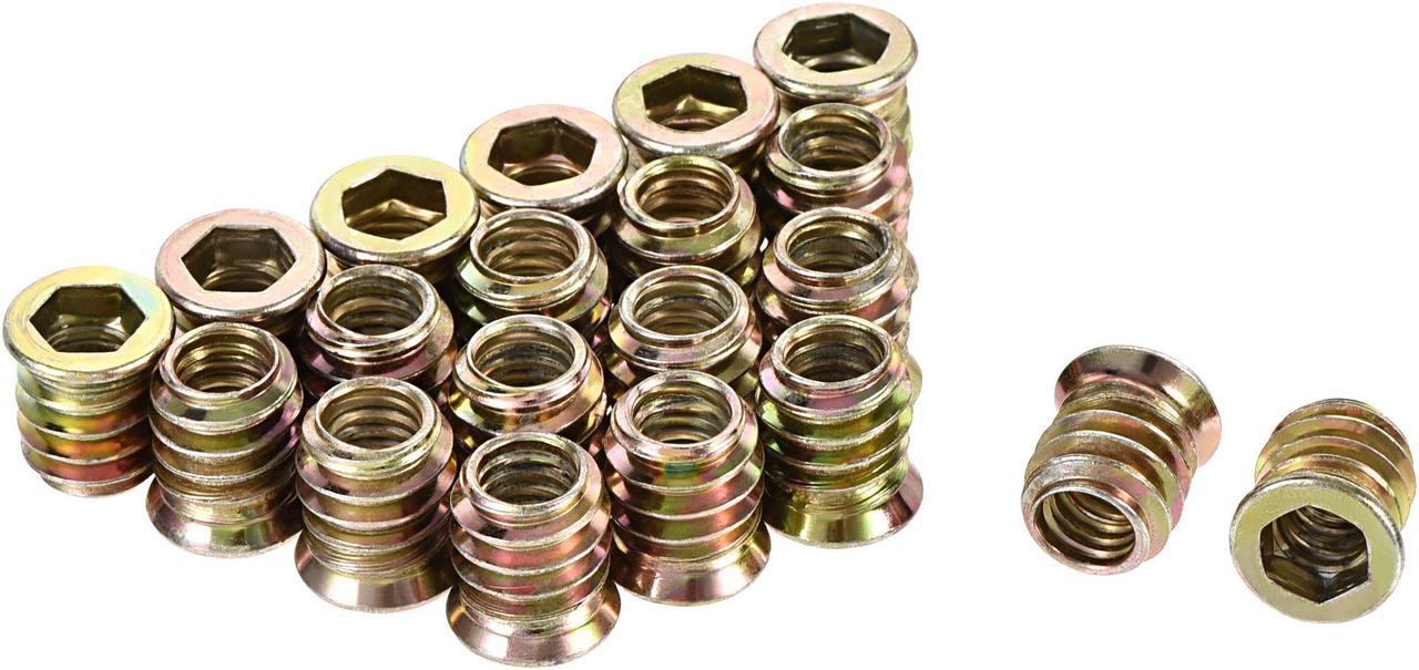 5/16"-18x15mm Threaded Insert Nuts Hex Socket Drive for Wood Furniture 40pcs