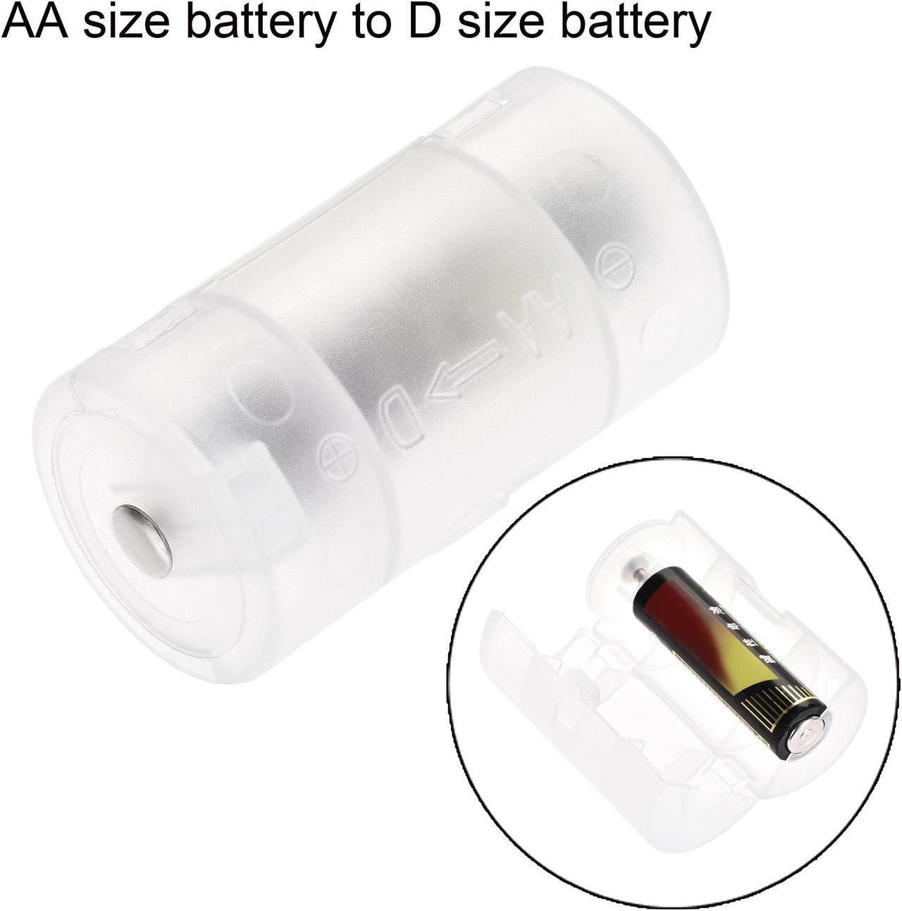 Alt view image 3 of 7 - AA to D Size Battery Adapter, Battery Converter Holder, Metal Contacts Clear 4 Pcs