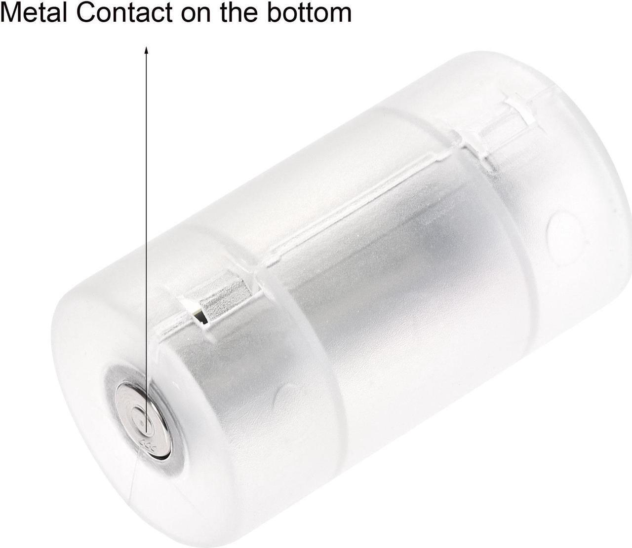 Alt view image 6 of 7 - AA to D Size Battery Adapter, Battery Converter Holder, Metal Contacts Clear 4 Pcs