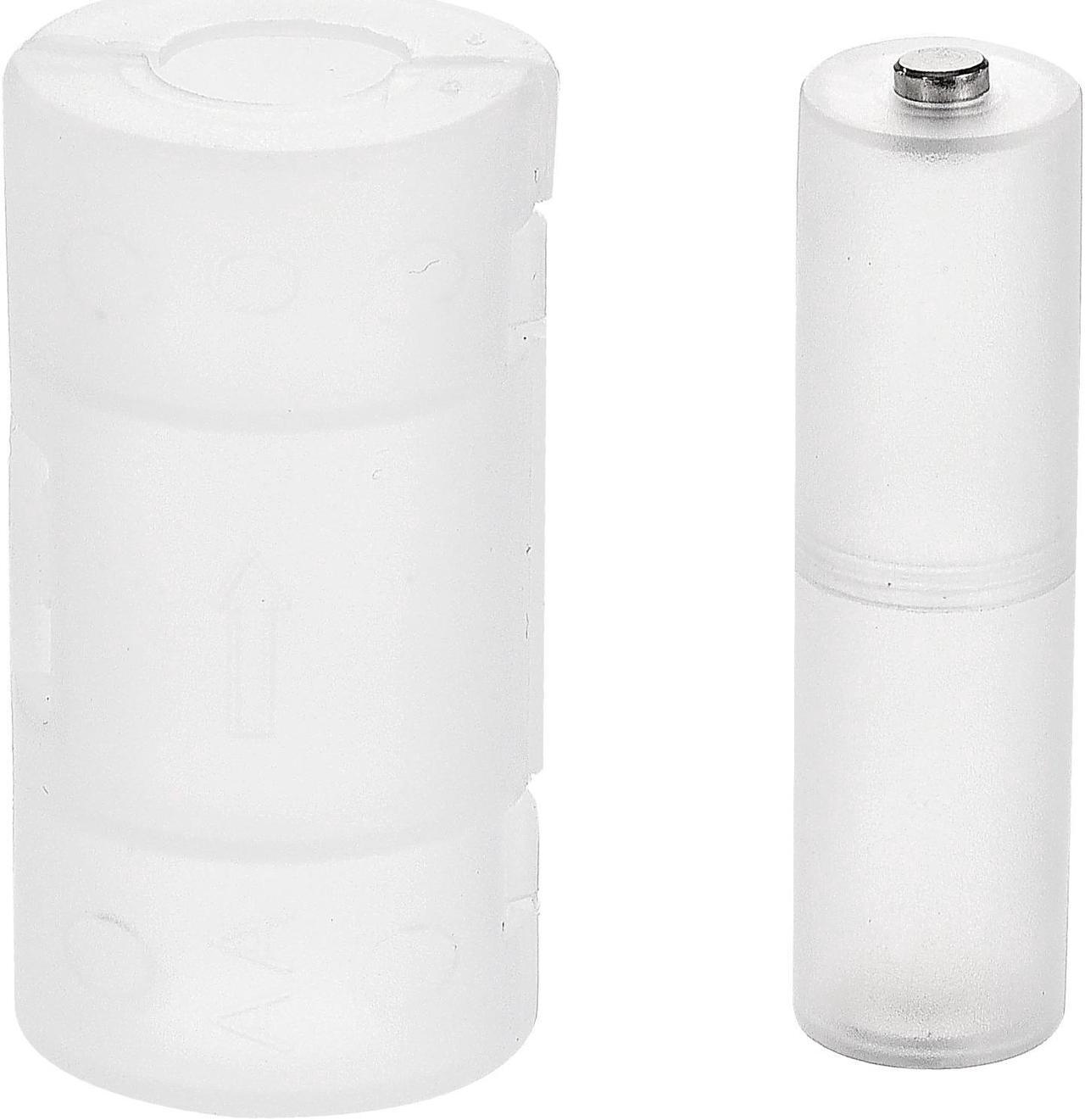 Main image of AAA to AA Battery Adapter, AA to C Size Battery Adapter, Metal Contacts Clear 1 Set