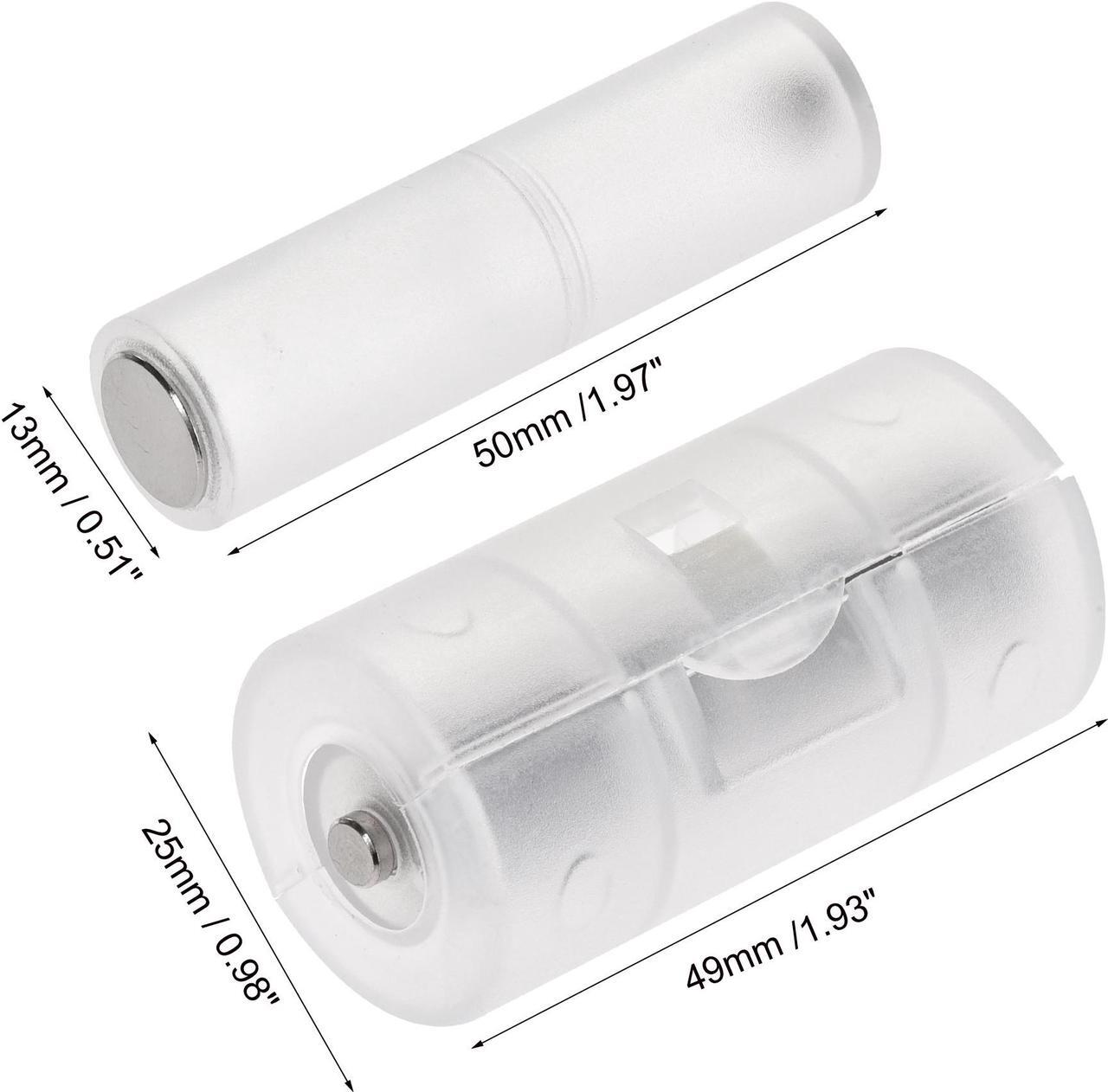Alt view image 2 of 7 - AAA to AA Battery Adapter, AA to C Size Battery Adapter, Metal Contacts Clear 1 Set