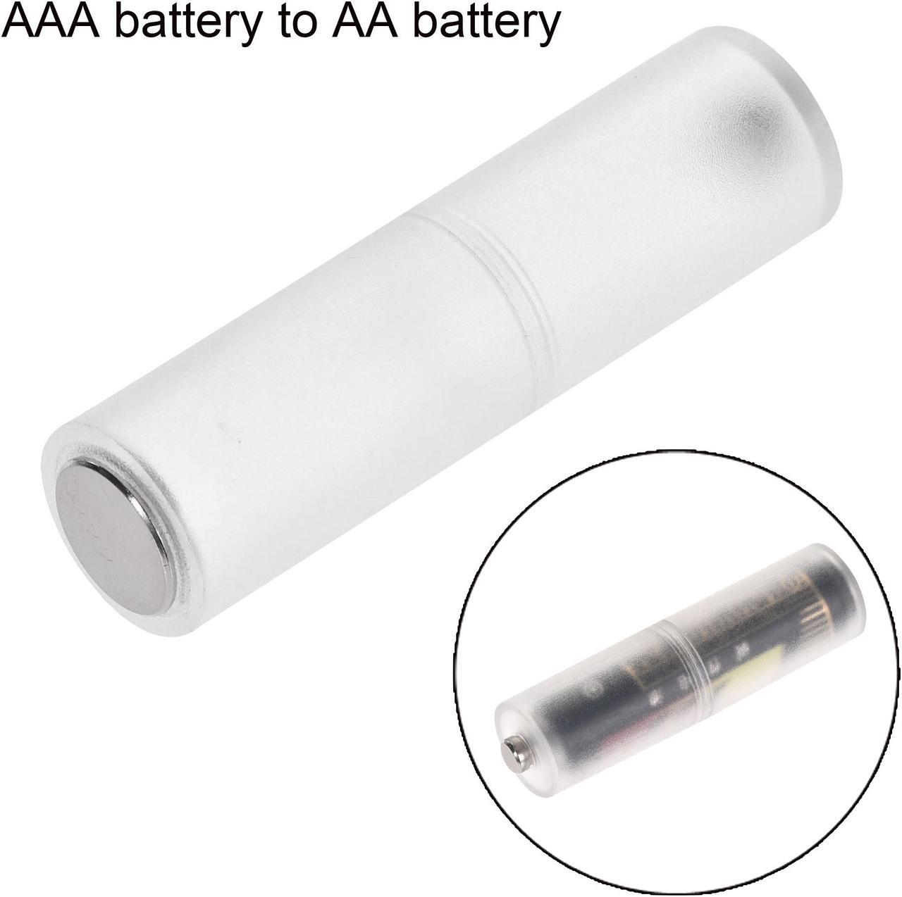 Alt view image 3 of 7 - AAA to AA Battery Adapter, AA to C Size Battery Adapter, Metal Contacts Clear 1 Set