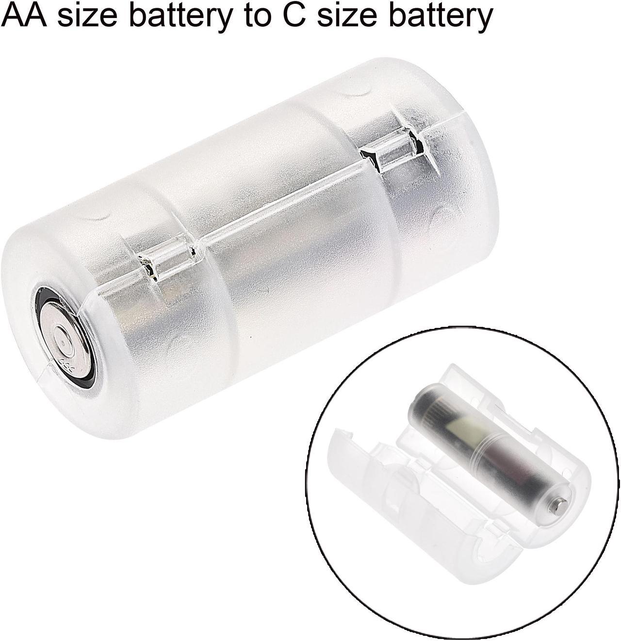 Alt view image 4 of 7 - AAA to AA Battery Adapter, AA to C Size Battery Adapter, Metal Contacts Clear 1 Set