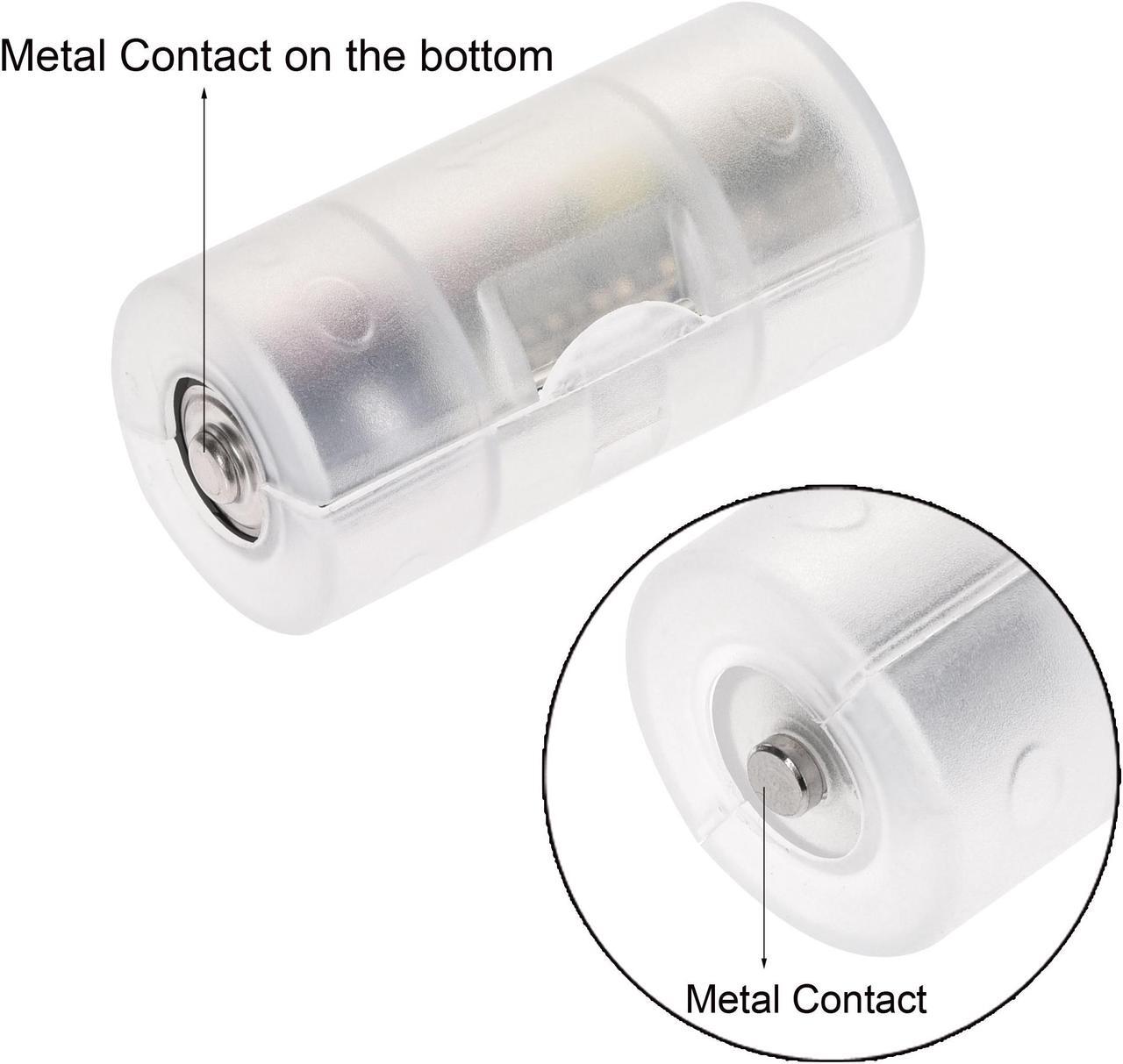 Alt view image 6 of 7 - AAA to AA Battery Adapter, AA to C Size Battery Adapter, Metal Contacts Clear 1 Set