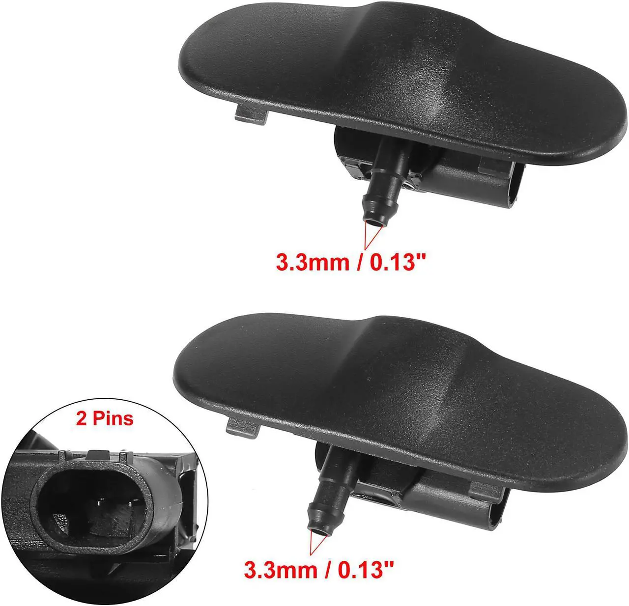 Alt view image 2 of 6 - Pair Windshield Washer Nozzles Spray Jet Left Right 8R0955987B 8R0955988B for Audi Q5 SQ5 2008-2017