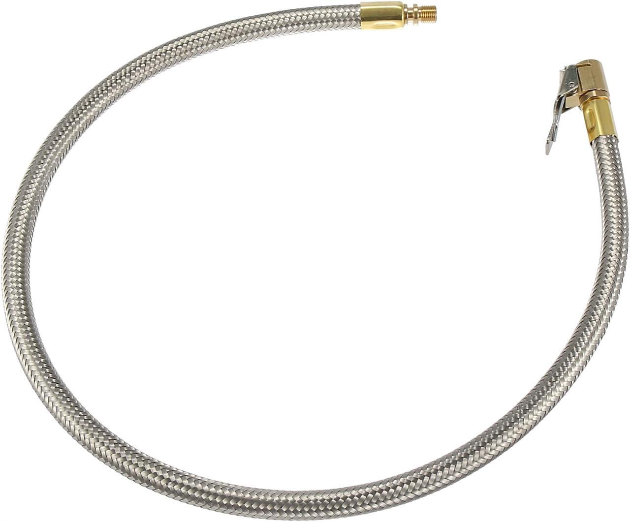 Alt view image 7 of 7 - Flexible Stainless Steel 60cm 24" Tire Valve Connect Pipe Air Chuck Inflator Compressor Pump Extension Hose for Car Motorbike Bike Quick Connect