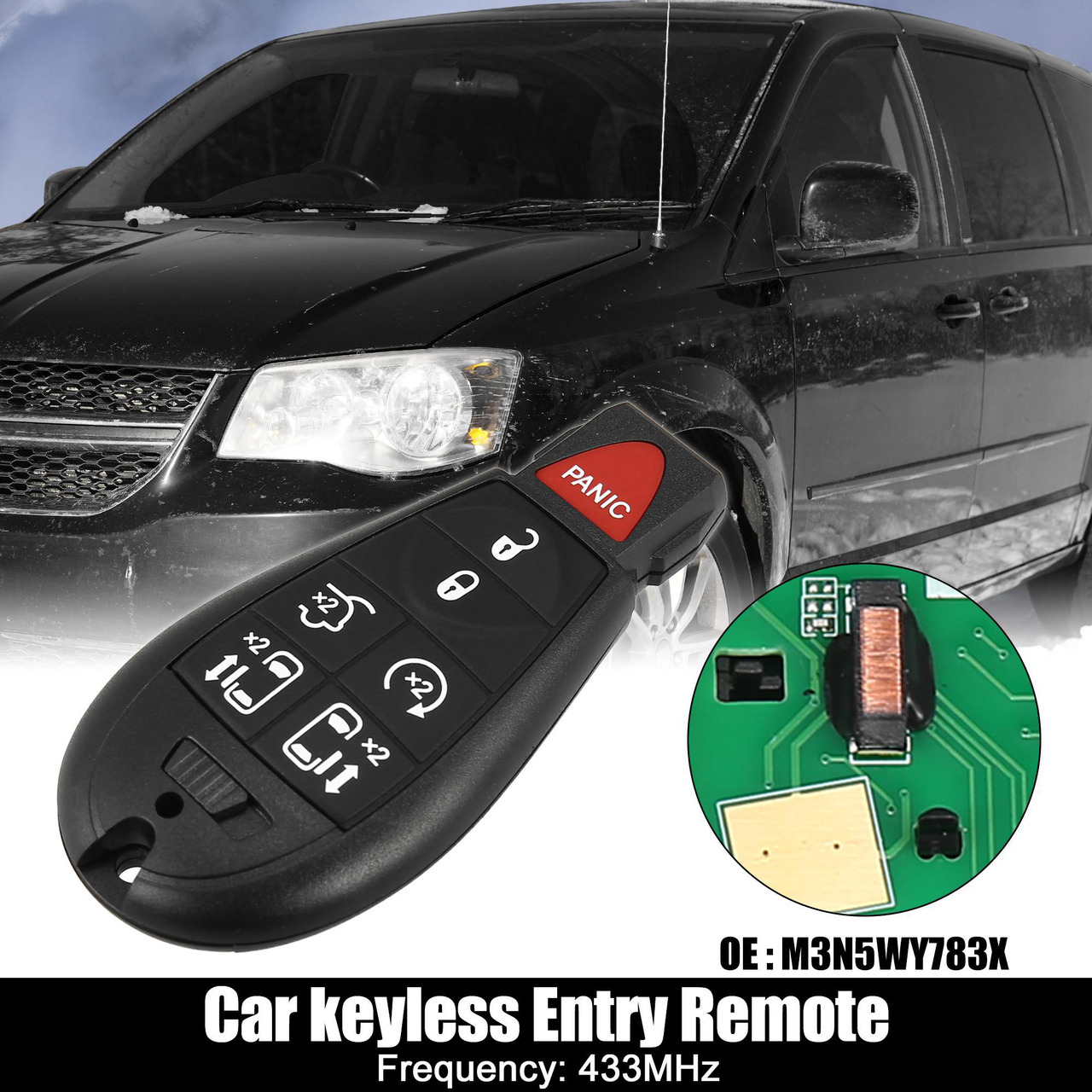 Replacement Keyless Entry Remote Fob For Dodge & Chrysler – M3N5WY783X FCC ID (New Case, Uncut Key)