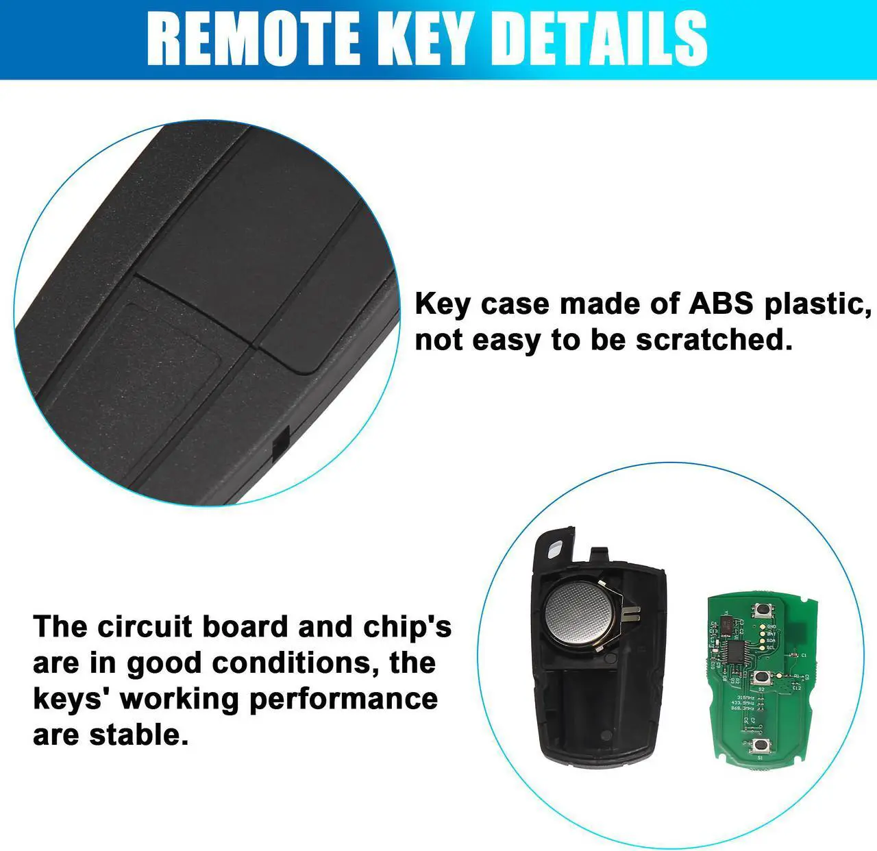 Alt view image 4 of 7 - 3 Key Buttons 868MHz Fob Entry Car Remote Key Replacement KR55WK49127 for BMW 3 5 7 X5 X6 Series E90 E92 E93