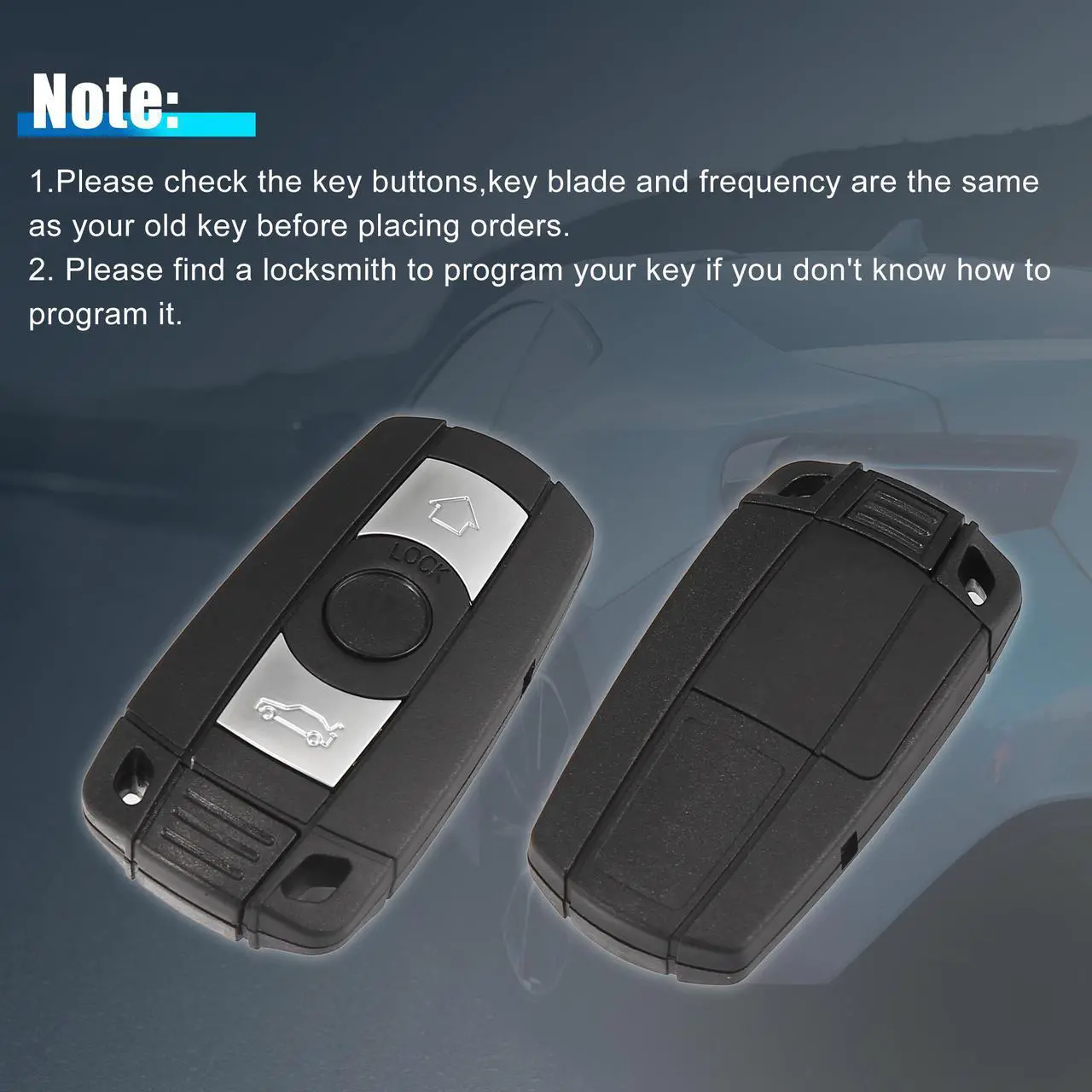 Alt view image 7 of 7 - 3 Key Buttons 868MHz Fob Entry Car Remote Key Replacement KR55WK49127 for BMW 3 5 7 X5 X6 Series E90 E92 E93